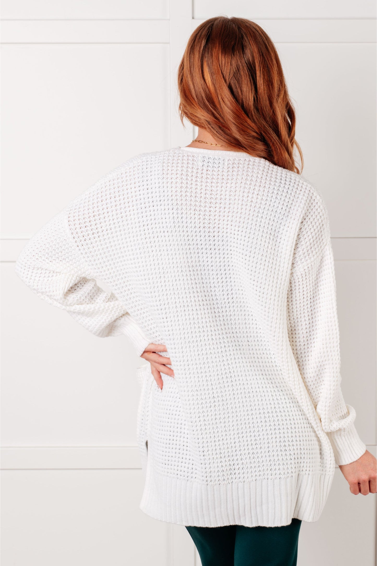 Everything Layer Waffle Knit Open Front Cardigan in Ivory-Layers-Modish Lily, Tecumseh Michigan