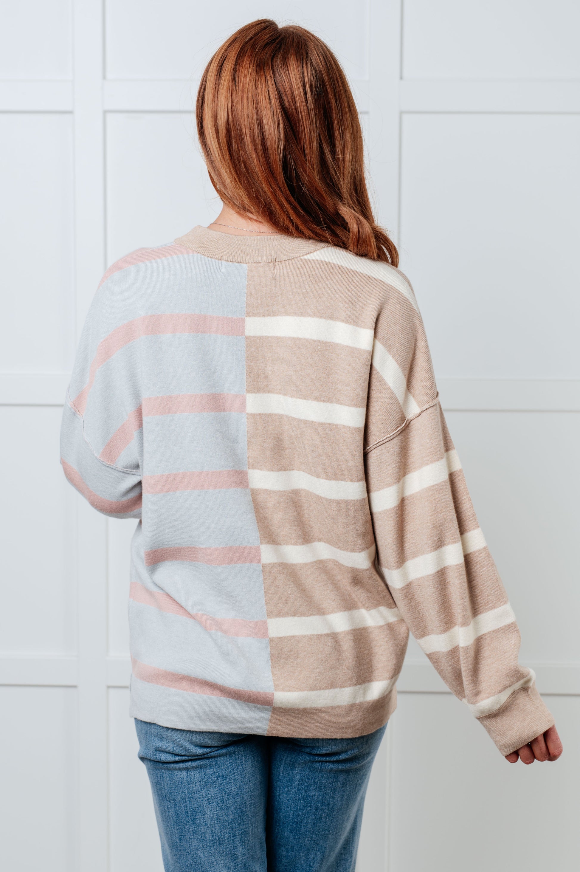 Exceptional Thought Striped Patchwork Sweater-Tops-Modish Lily, Tecumseh Michigan