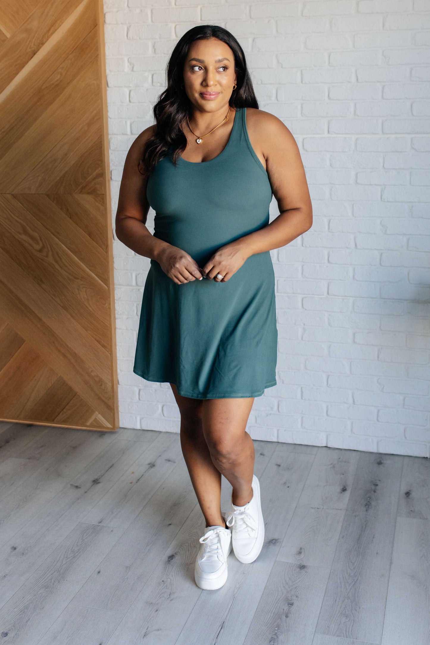 First Serve Dress in Everglade Green-Athleisure-Modish Lily, Tecumseh Michigan