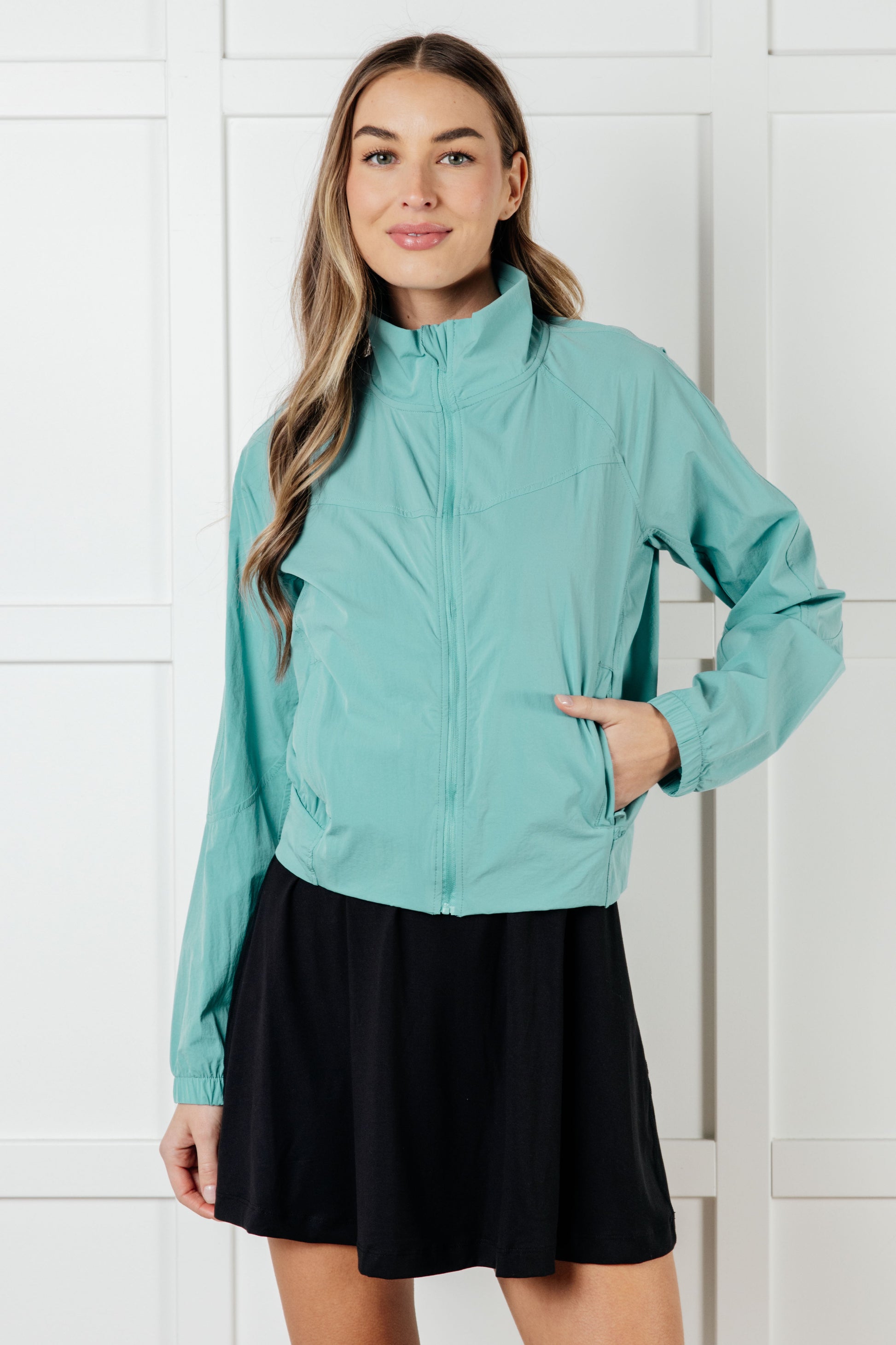 Fit Happens Nylon Tennis Jacket in Tidal Wave-Layers-Modish Lily, Tecumseh Michigan