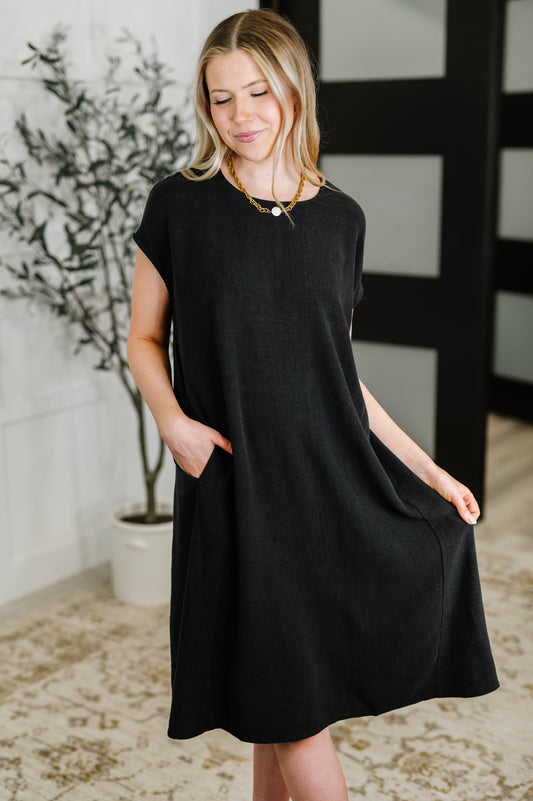 Flatter Me Later Relaxed Dress in Black-Womens-Modish Lily, Tecumseh Michigan