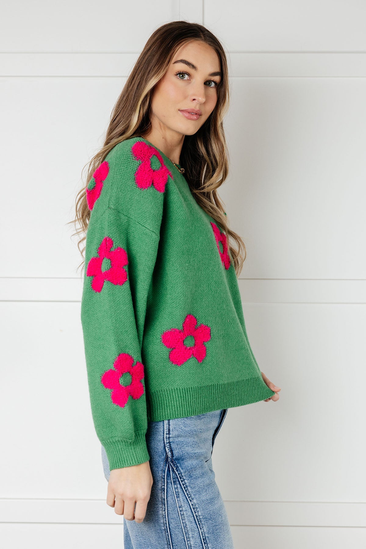 Follow Your Heart Drop Shoulder Sweater-Tops-Modish Lily, Tecumseh Michigan