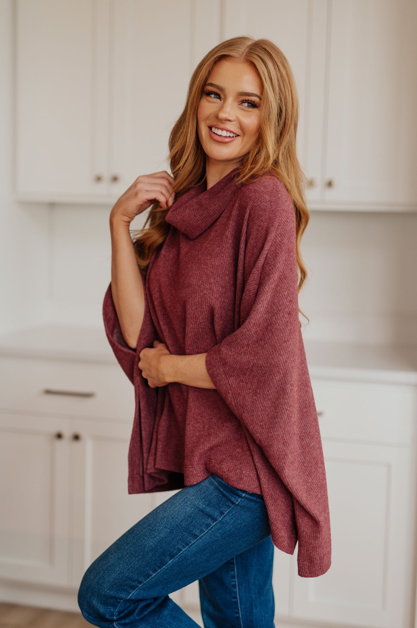 Forgive Me Cowl Neck Poncho-Layers-Modish Lily, Tecumseh Michigan