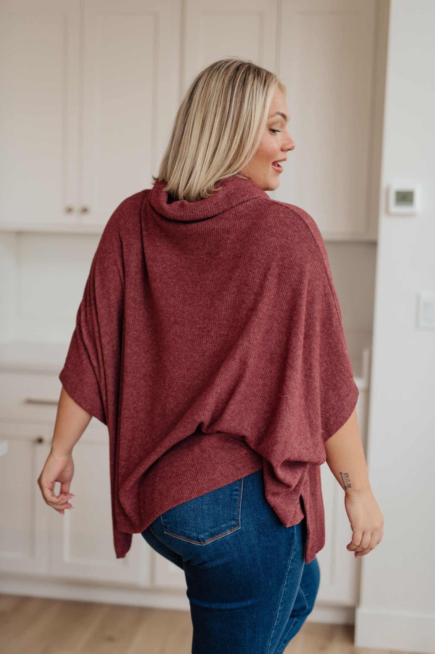 Forgive Me Cowl Neck Poncho-Layers-Modish Lily, Tecumseh Michigan