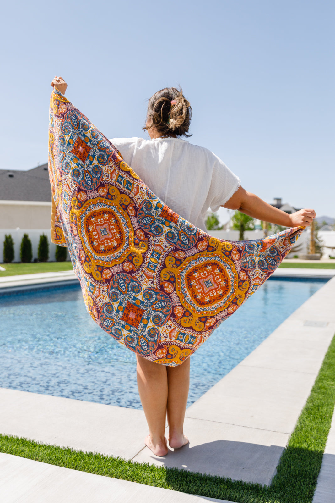 Luxury Beach Towel in Boho Medallions-Home & Decor-Modish Lily, Tecumseh Michigan