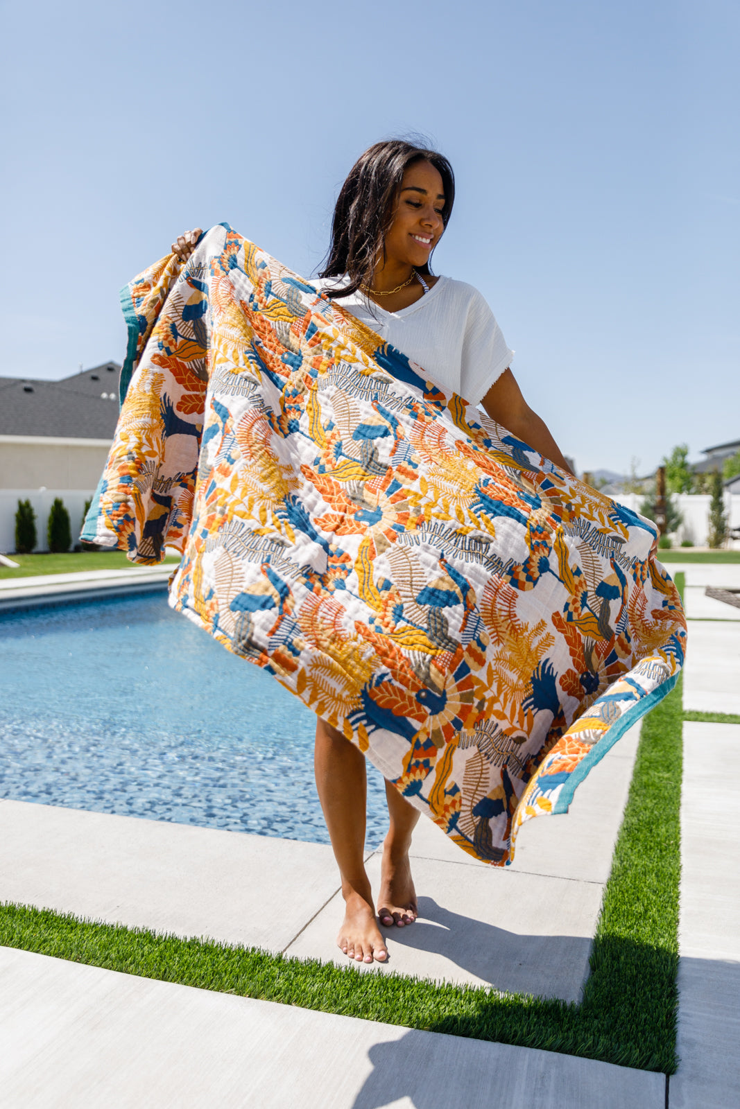 Luxury Beach Towel in Bird Of Paradise-Home & Decor-Modish Lily, Tecumseh Michigan