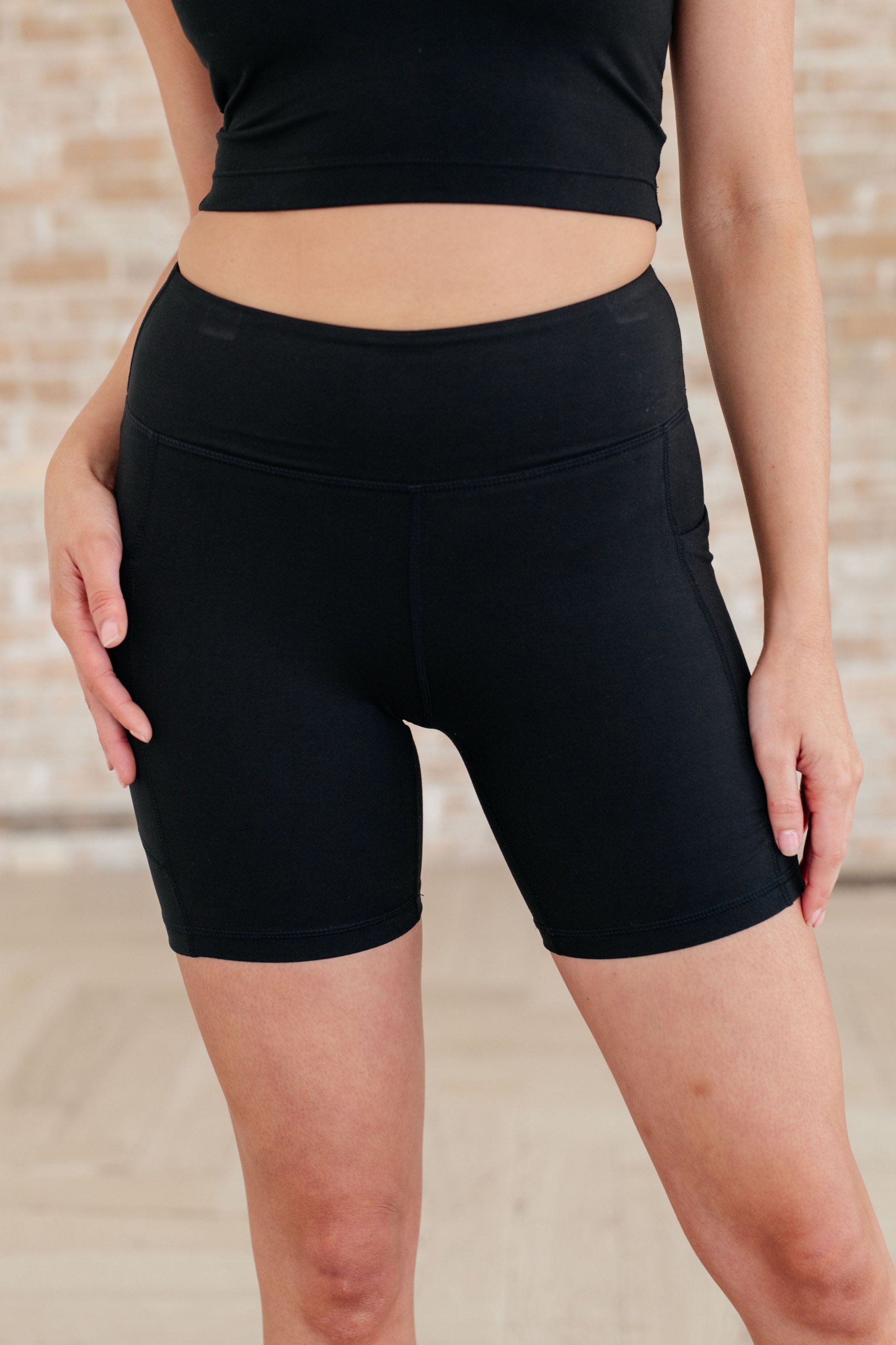 Getting Active Biker Shorts in Black-Athleisure-Modish Lily, Tecumseh Michigan