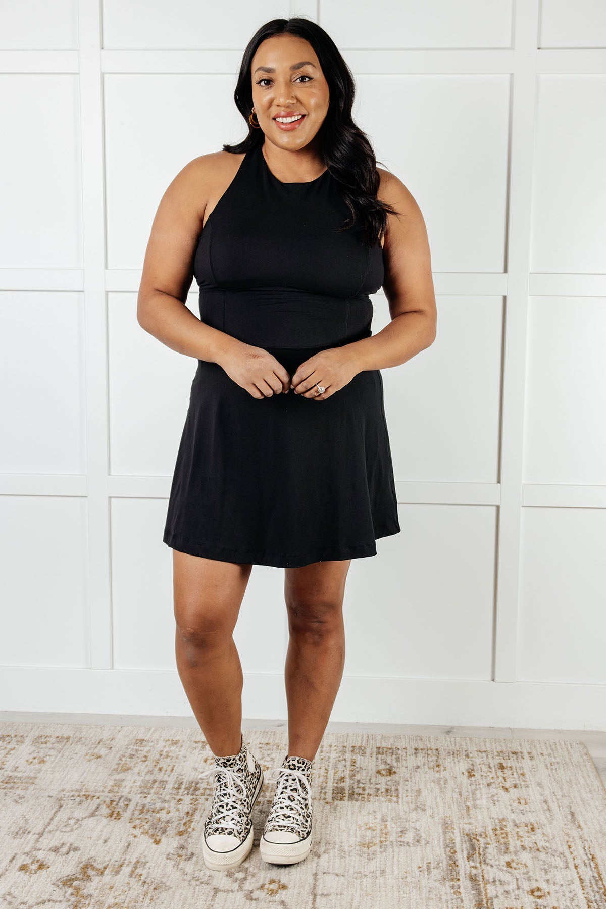 Gym and Tonic Butter Romper Dress in Black-Dresses-Modish Lily, Tecumseh Michigan