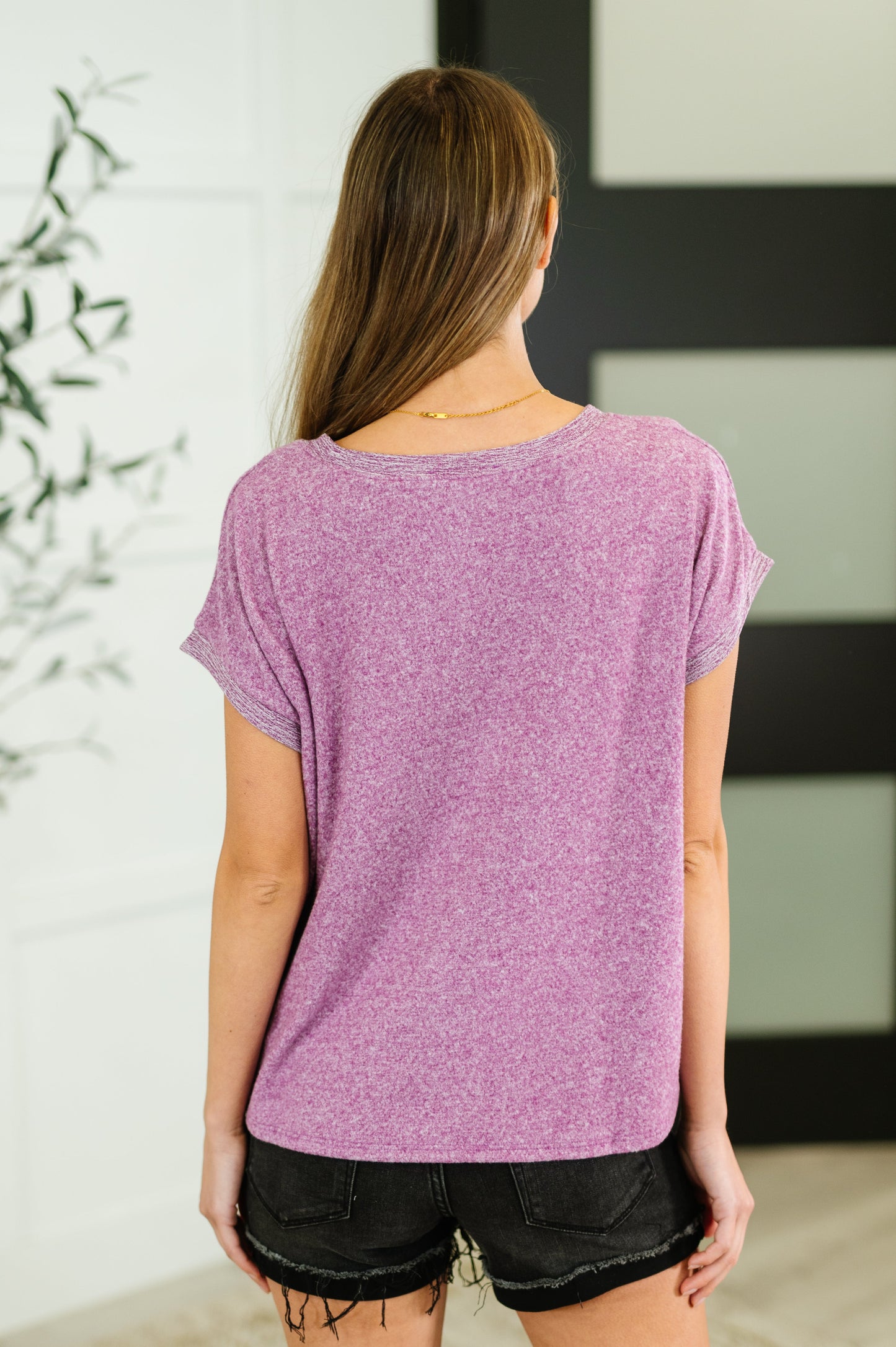Heathered Harmony Basic Tee in Light Plum-Womens-Modish Lily, Tecumseh Michigan
