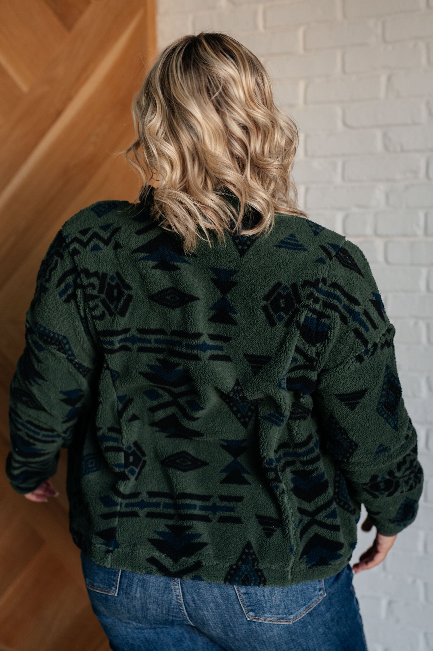 High Perspective Geometric Fleece Jacket-Layers-Modish Lily, Tecumseh Michigan