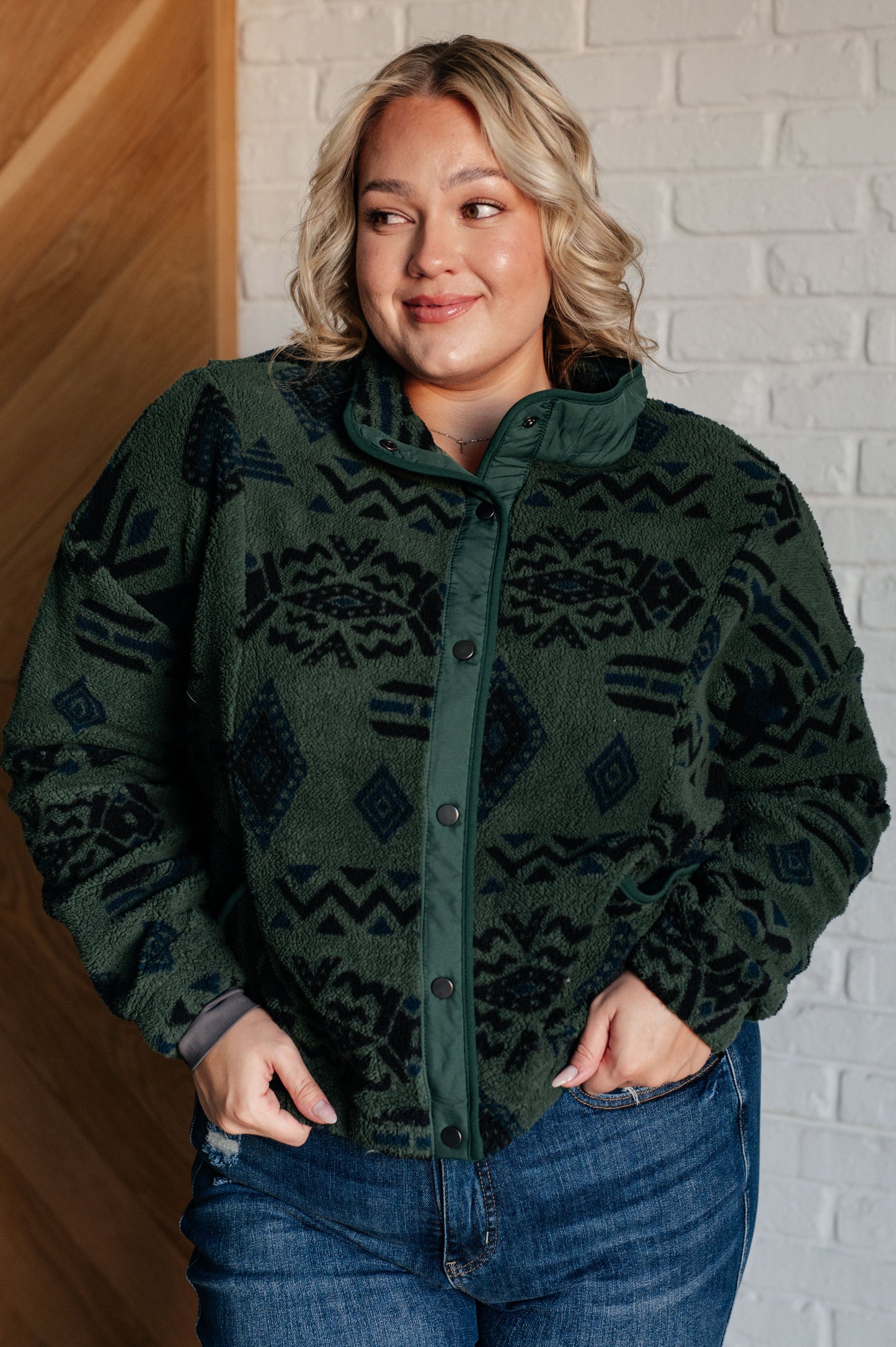 High Perspective Geometric Fleece Jacket-Layers-Modish Lily, Tecumseh Michigan