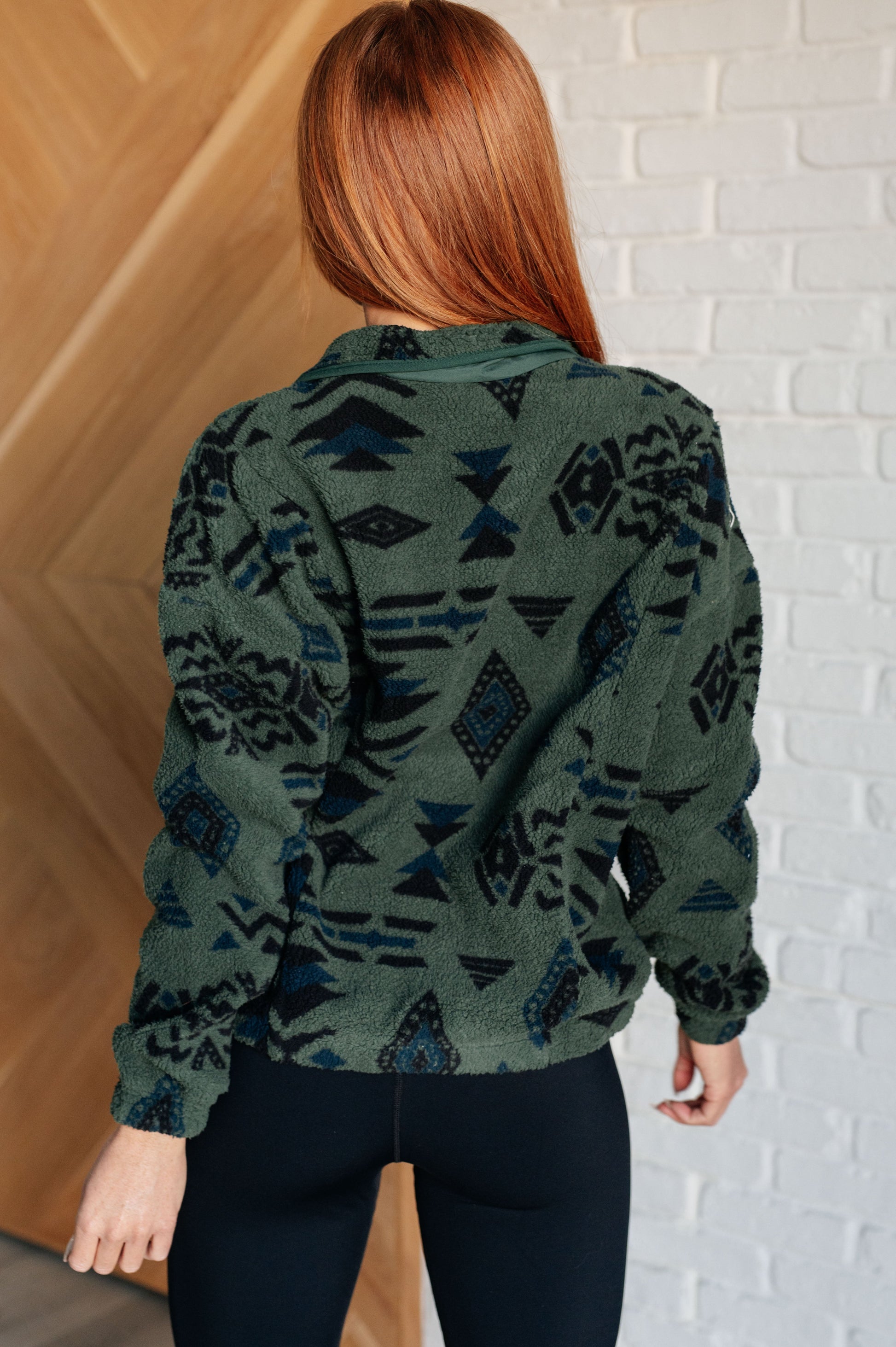 High Perspective Geometric Fleece Jacket-Layers-Modish Lily, Tecumseh Michigan