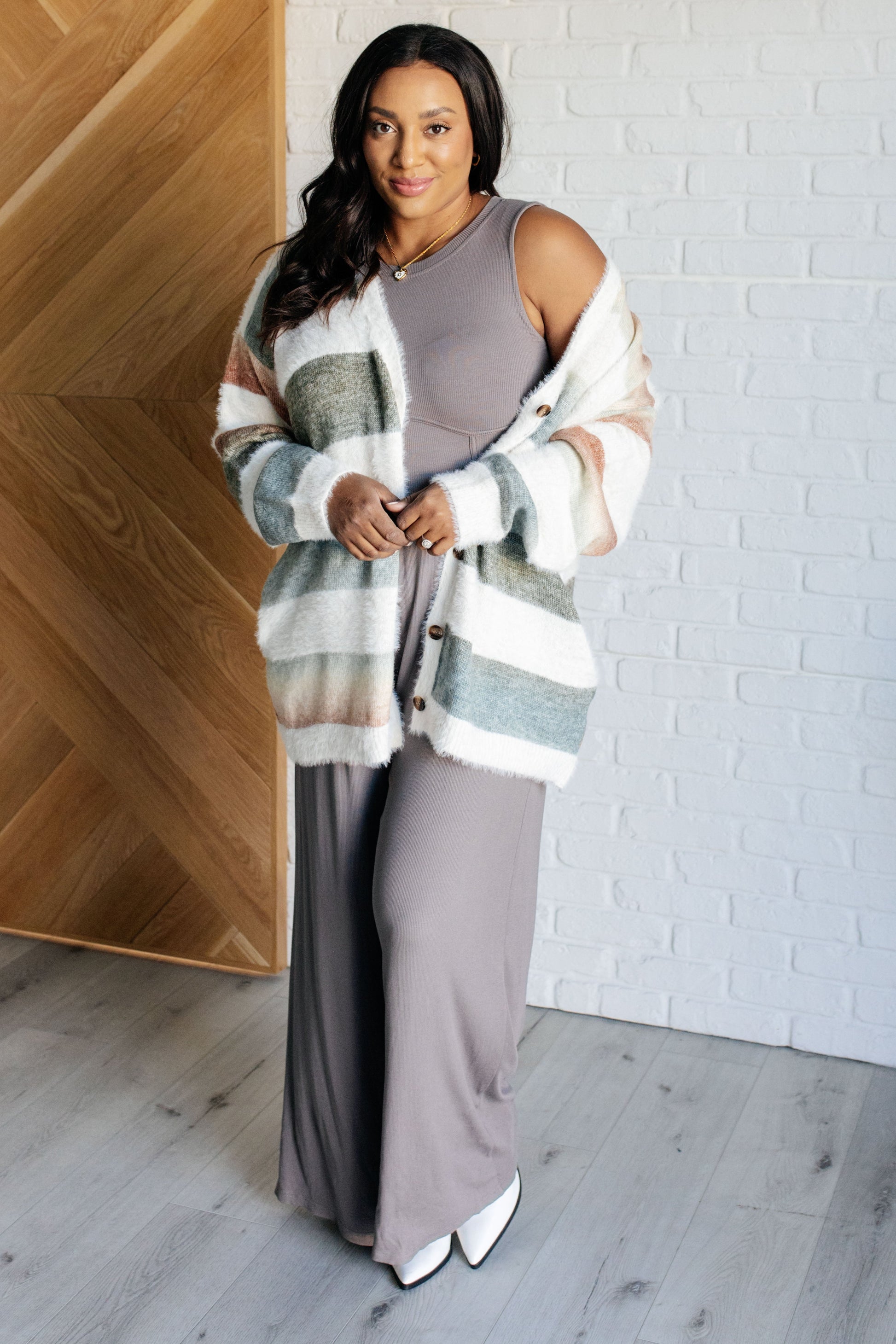 Hilary Wide Leg Jumpsuit in Grey-Jumpsuits & Rompers-Modish Lily, Tecumseh Michigan