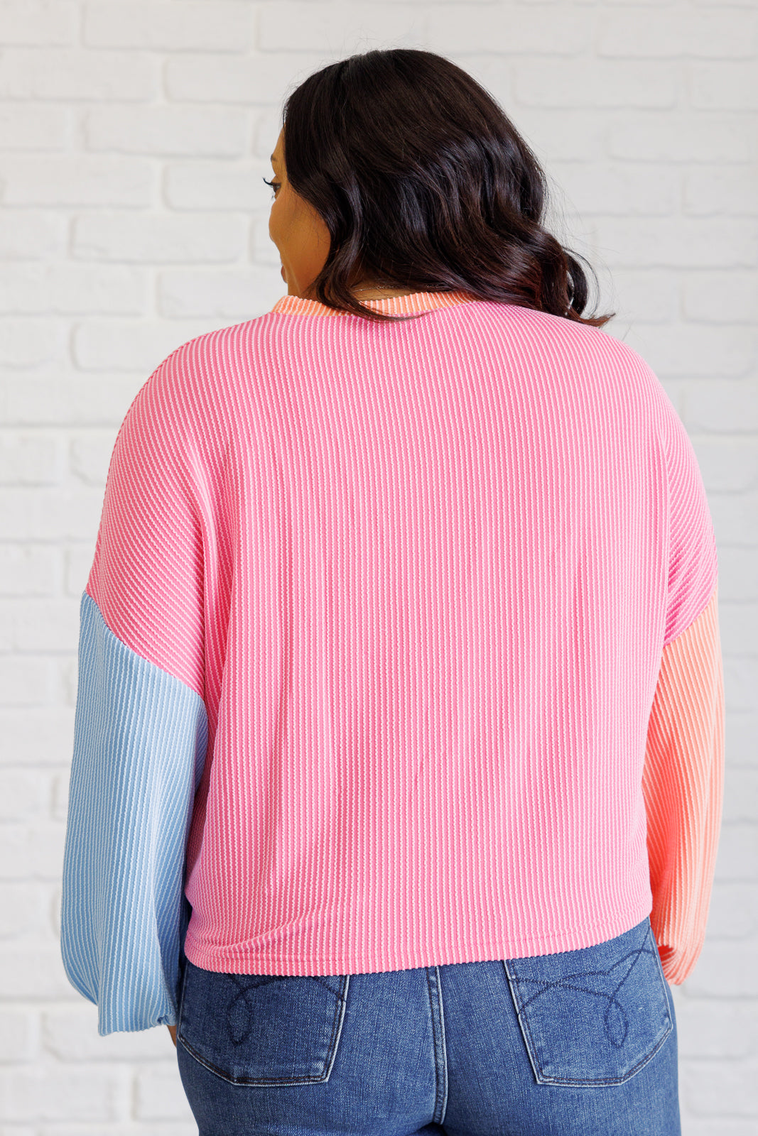 Hit Me With Your Best Shot Colorblock Top in Bright Pink-Tops-Modish Lily, Tecumseh Michigan