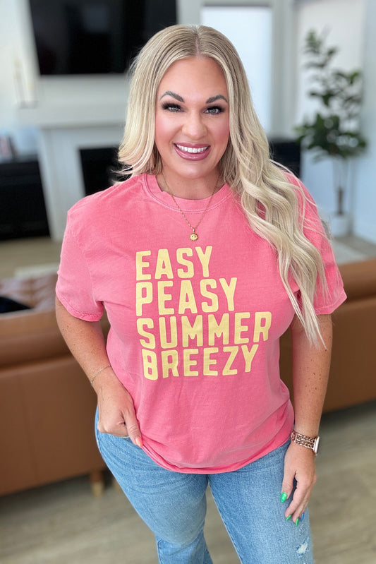 Easy Peasy Summer Breezy Tee-Tops-Modish Lily, Tecumseh Michigan