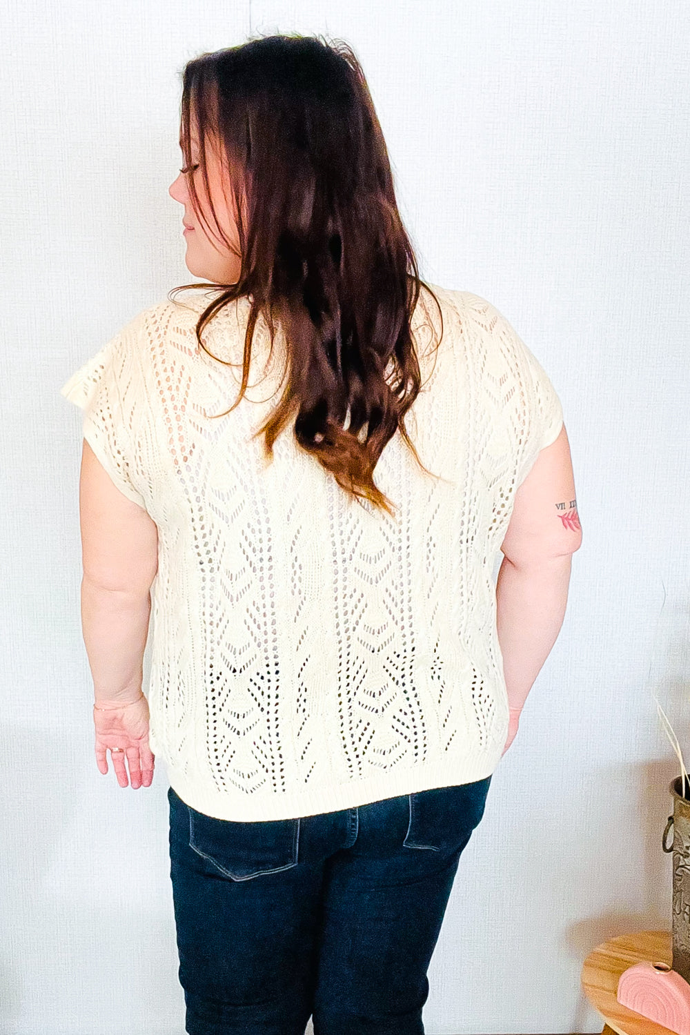 The Perfect Find Beige Dolman Short Sleeve Crochet Sweater Top-Modish Lily, Tecumseh Michigan