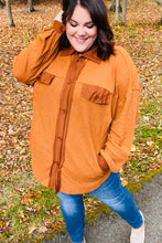 Load image into Gallery viewer, Only For You Rust Waffle Button Down Oversized Shacket-Modish Lily, Tecumseh Michigan
