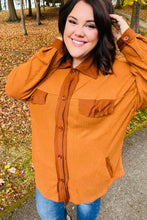 Load image into Gallery viewer, Only For You Rust Waffle Button Down Oversized Shacket-Modish Lily, Tecumseh Michigan
