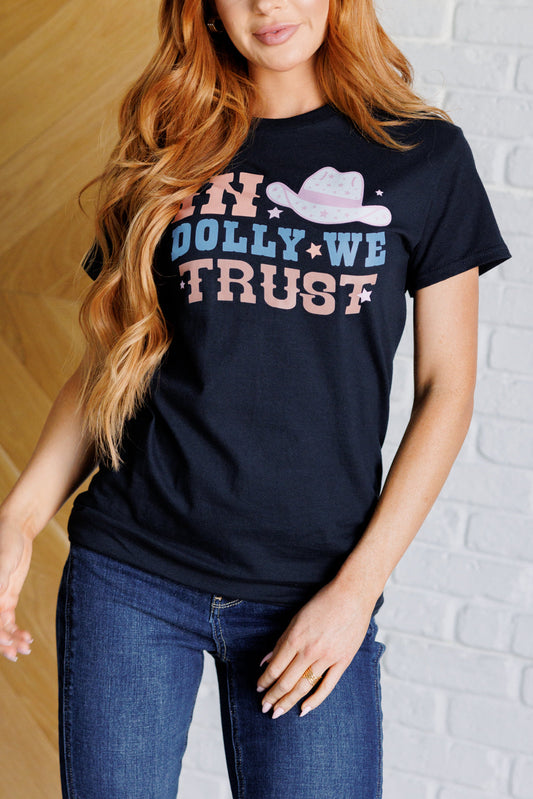 In Dolly We Trust Graphic Tee-Tops-Modish Lily, Tecumseh Michigan