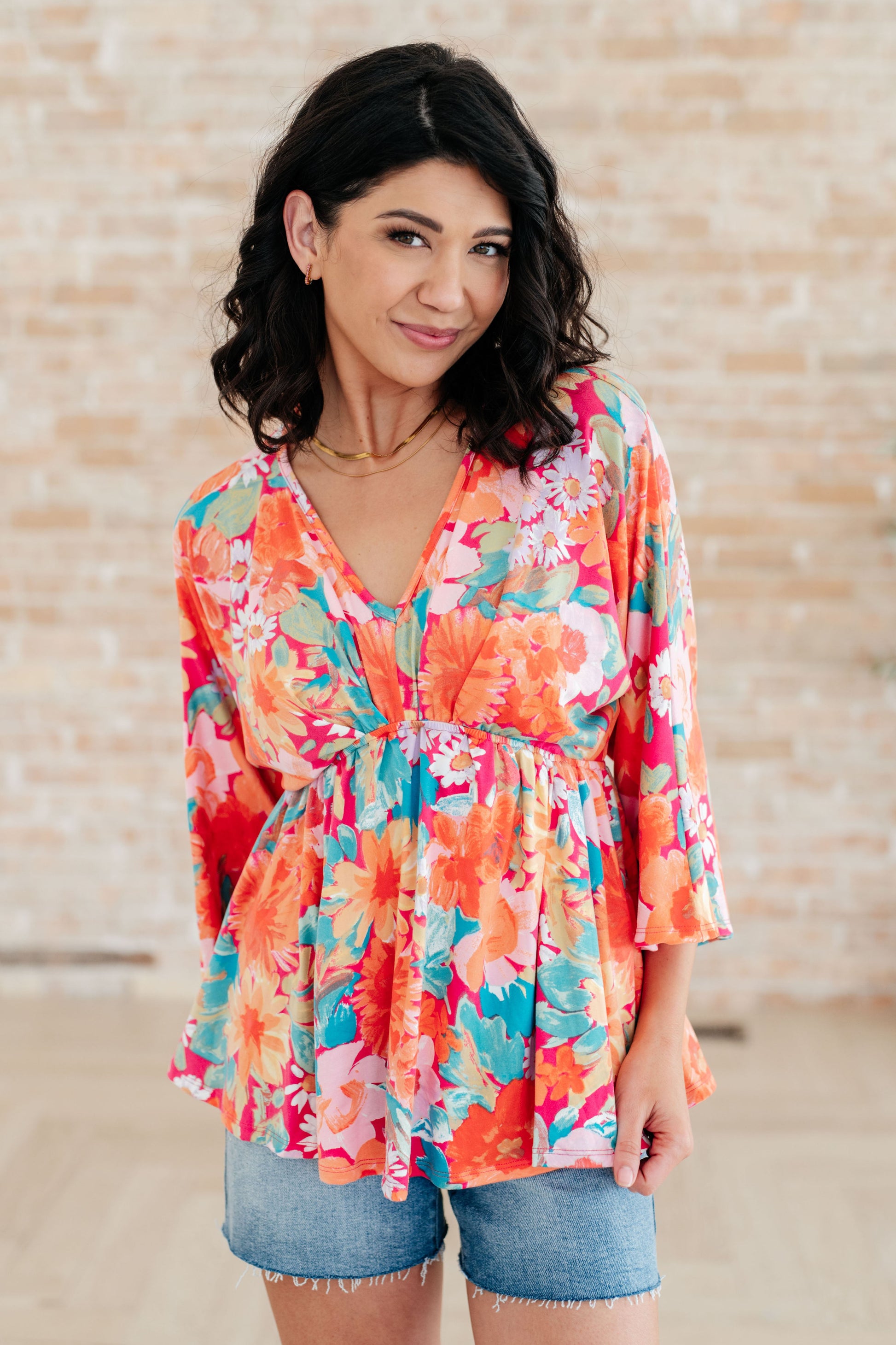 In Other Words, Hold My Hand V-Neck Blouse-Tops-Modish Lily, Tecumseh Michigan