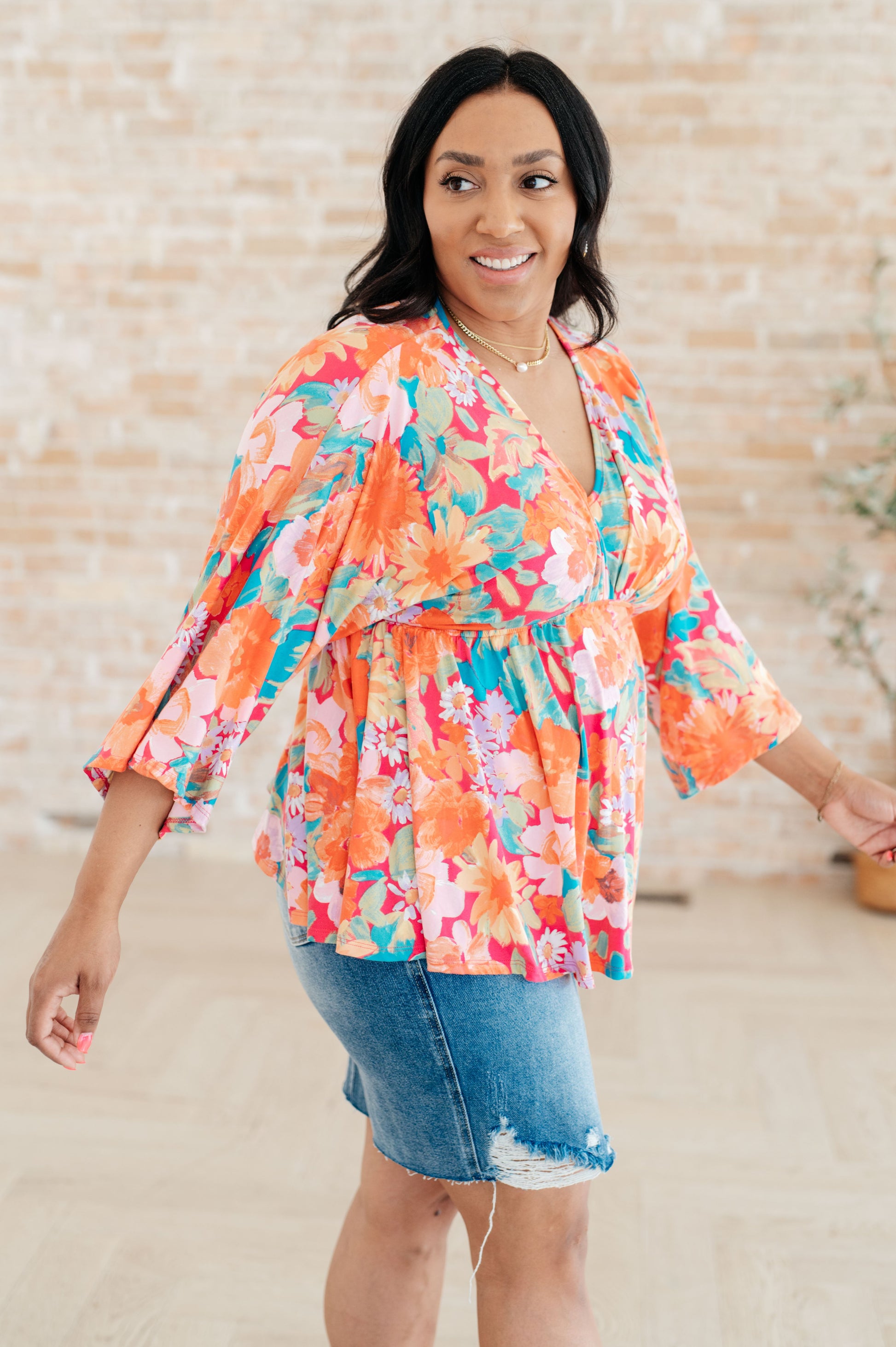 In Other Words, Hold My Hand V-Neck Blouse-Tops-Modish Lily, Tecumseh Michigan