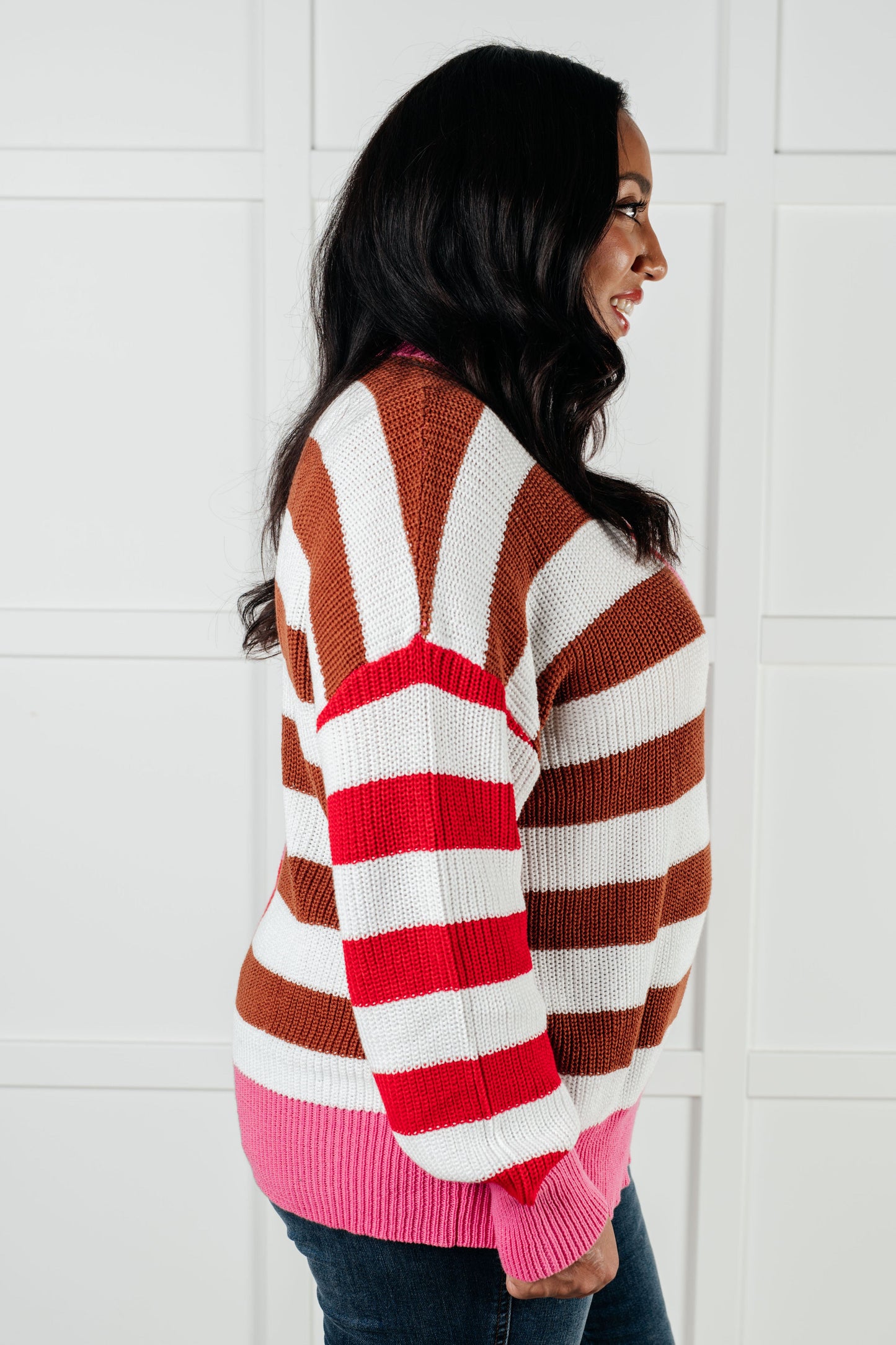 In Your Lane Color Blocked Stripe Sweater-Tops-Modish Lily, Tecumseh Michigan