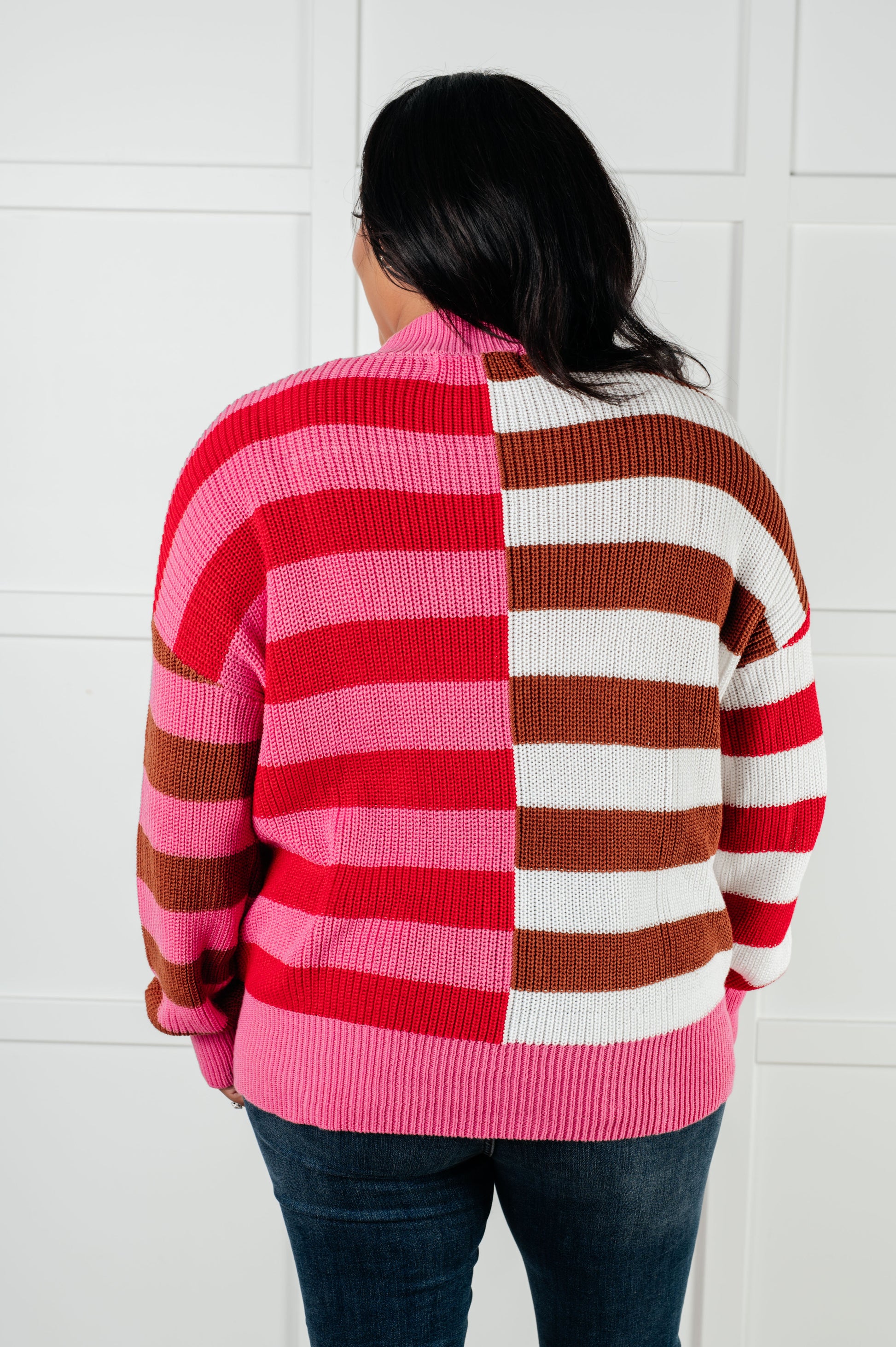 In Your Lane Color Blocked Stripe Sweater-Tops-Modish Lily, Tecumseh Michigan