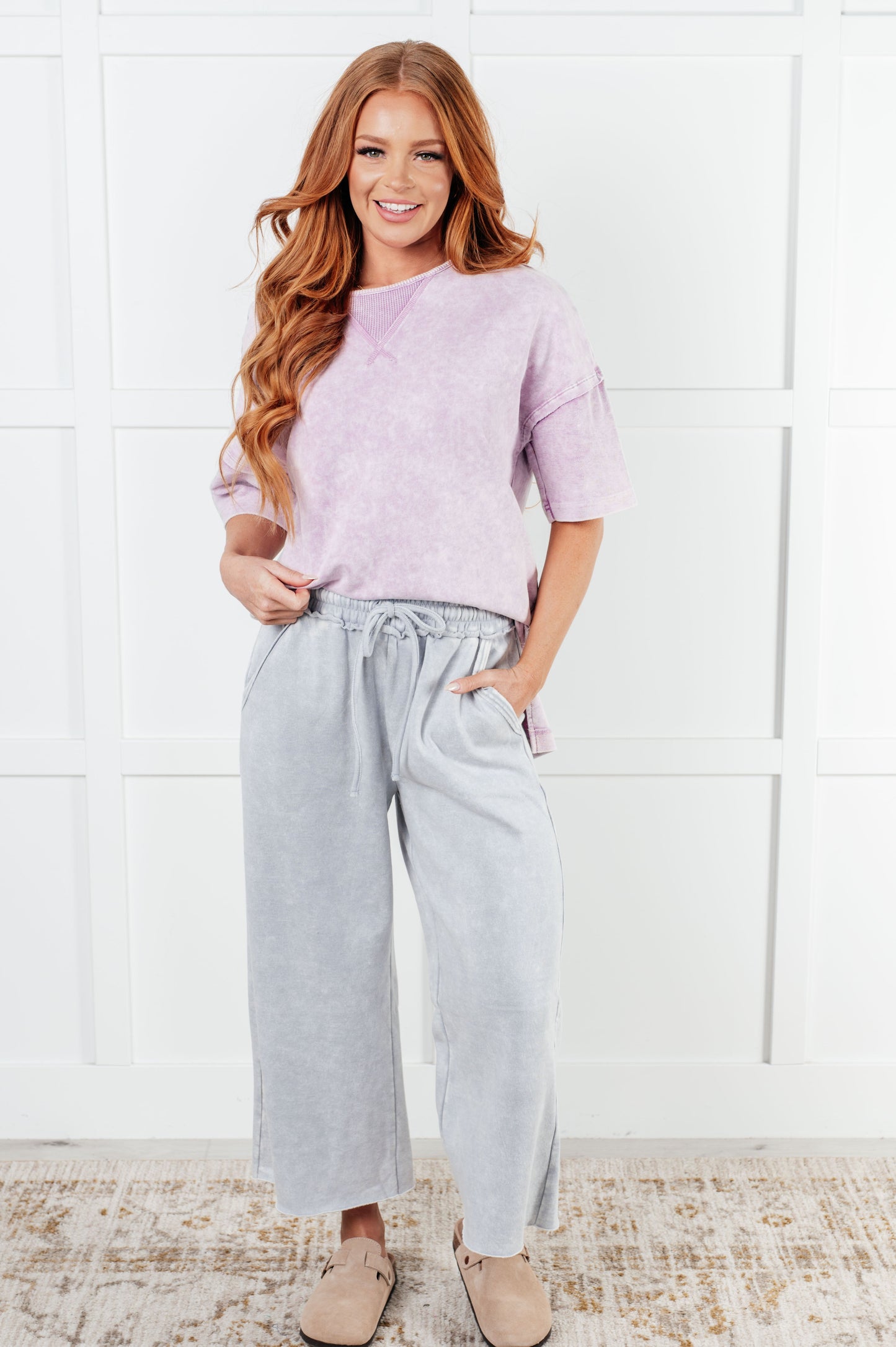 In or Out Wide Leg Cropped Pants in Light Grey-Bottoms-Modish Lily, Tecumseh Michigan