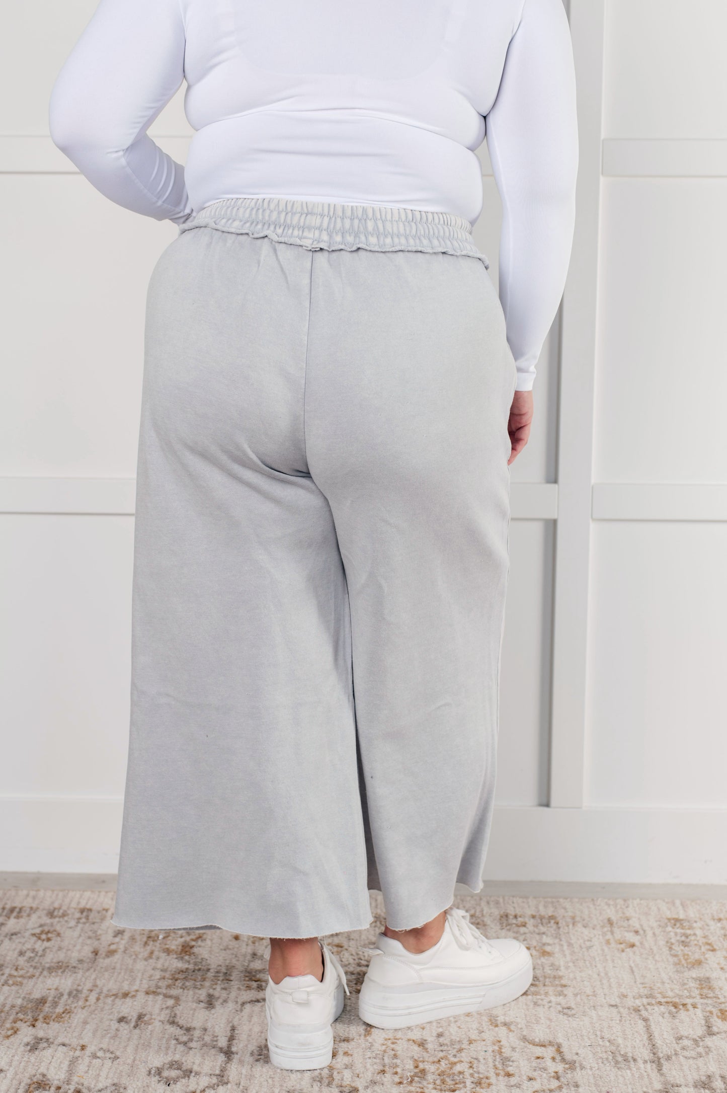 In or Out Wide Leg Cropped Pants in Light Grey-Bottoms-Modish Lily, Tecumseh Michigan