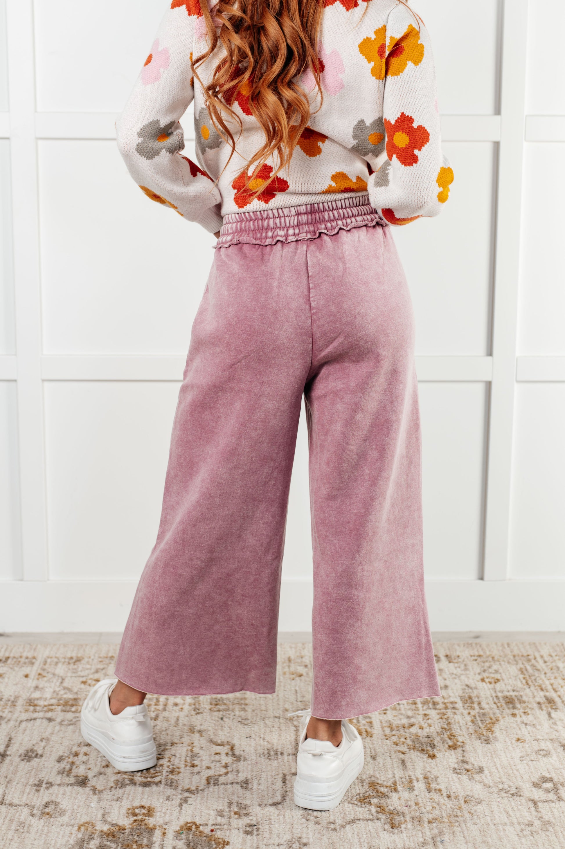 In or Out Wide Leg Cropped Pants in Light Rose-Athleisure-Modish Lily, Tecumseh Michigan