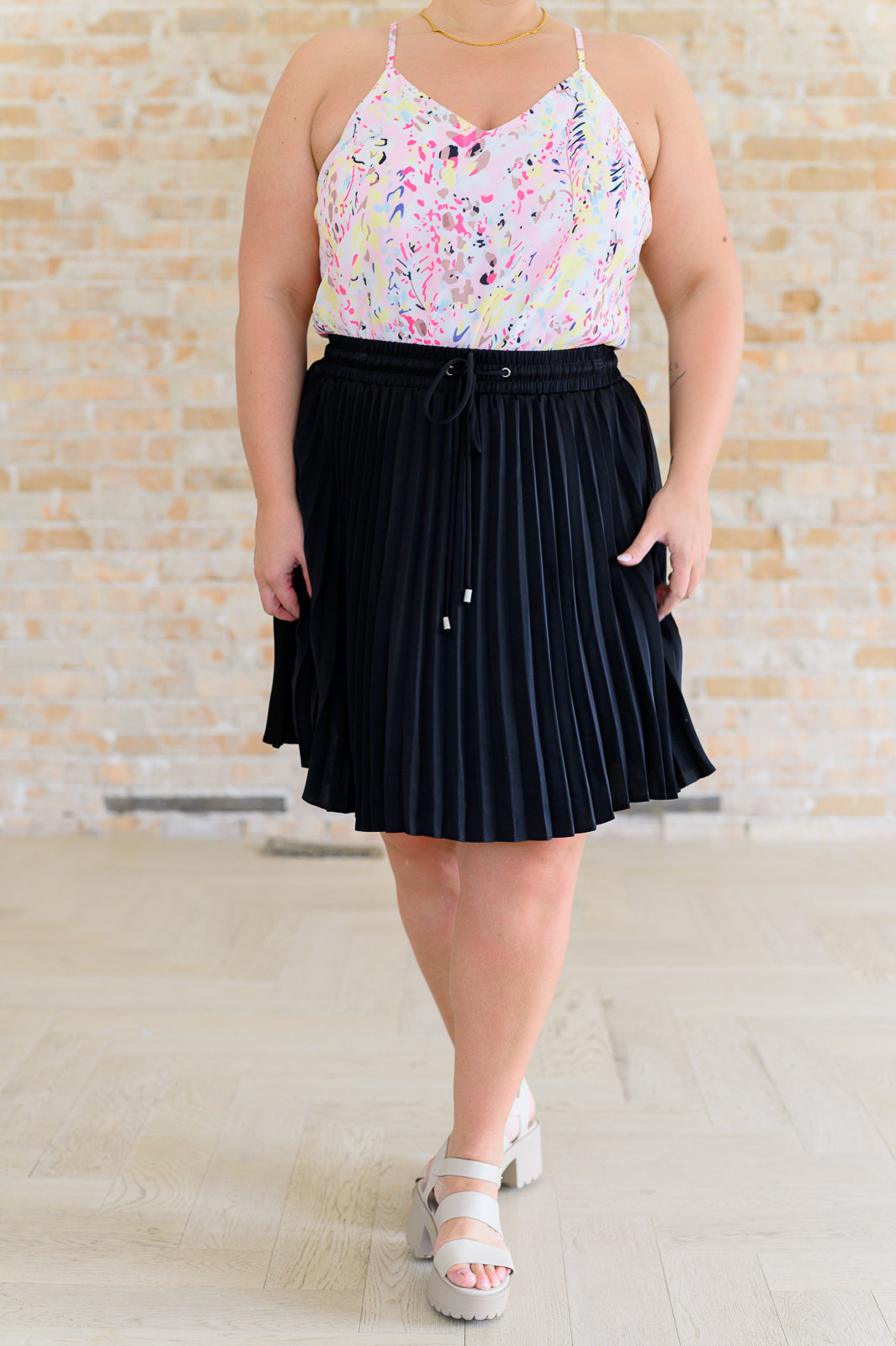 Just a Flirt Pleated Skirt in Black-Bottoms-Modish Lily, Tecumseh Michigan