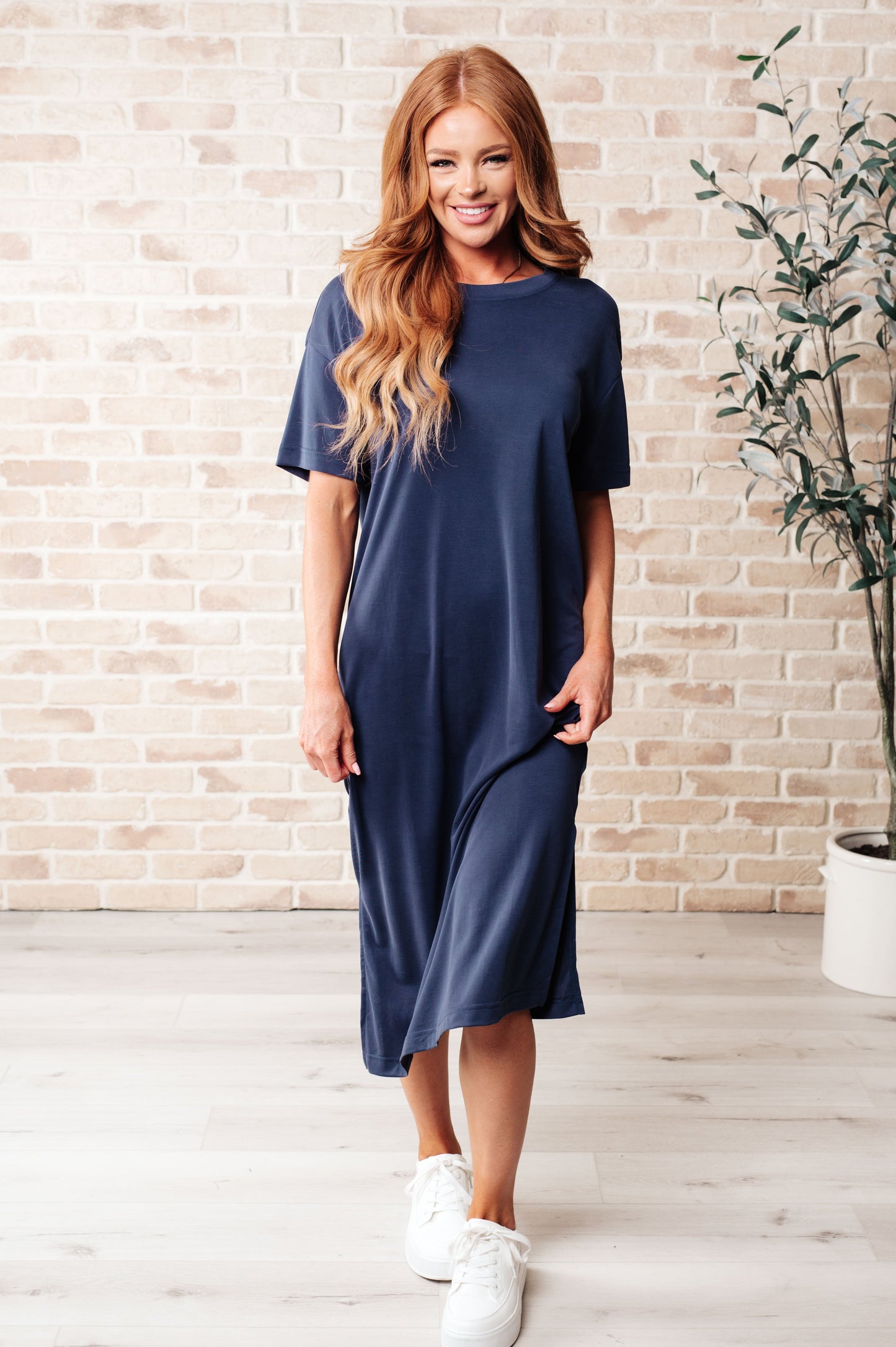 Keeping It Chill Drop Shoulder Maxi Dress in Dark Night-Dresses-Modish Lily, Tecumseh Michigan