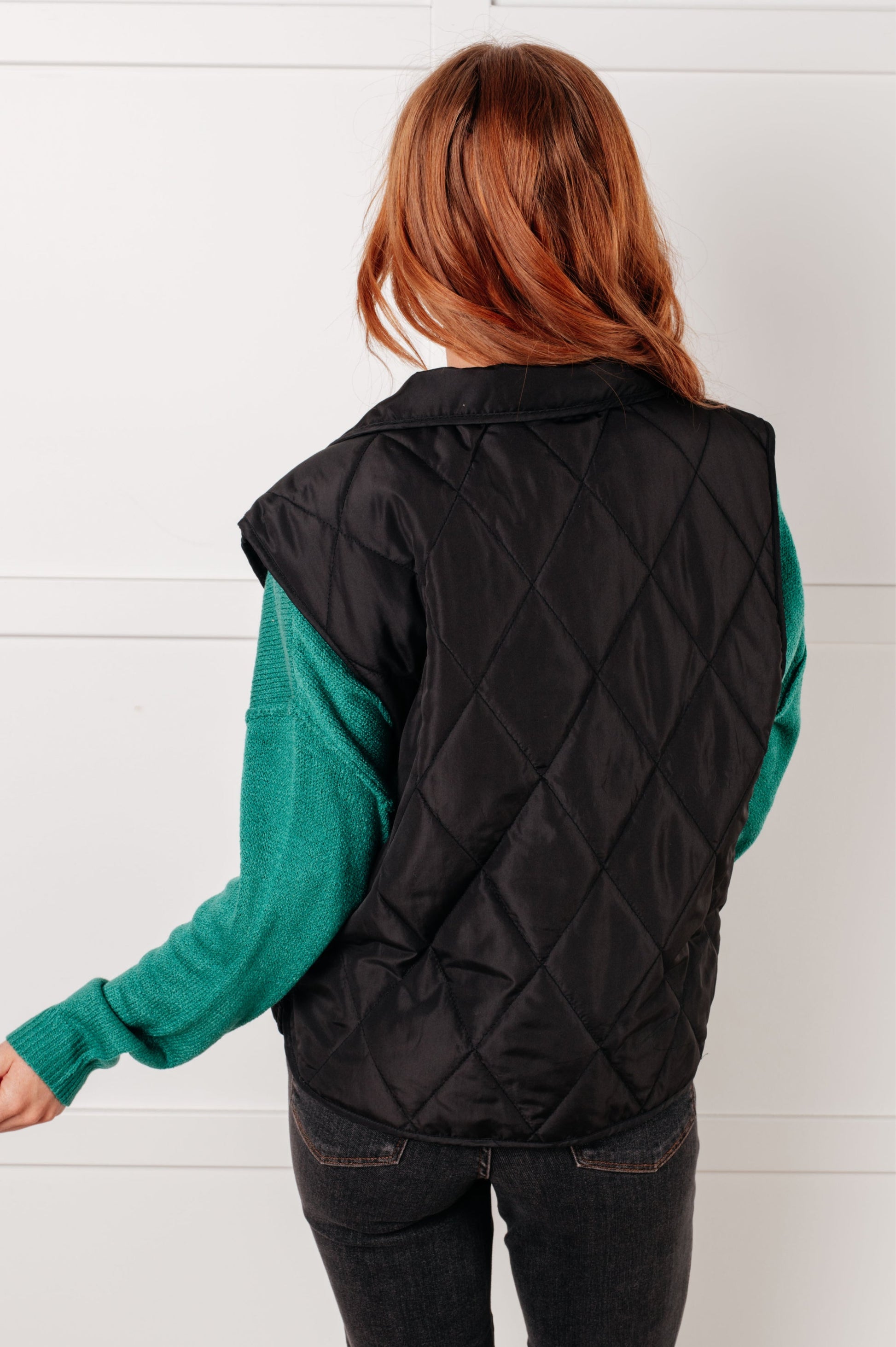 Layering Queen Quilted Puffer Vest in Black-Layers-Modish Lily, Tecumseh Michigan