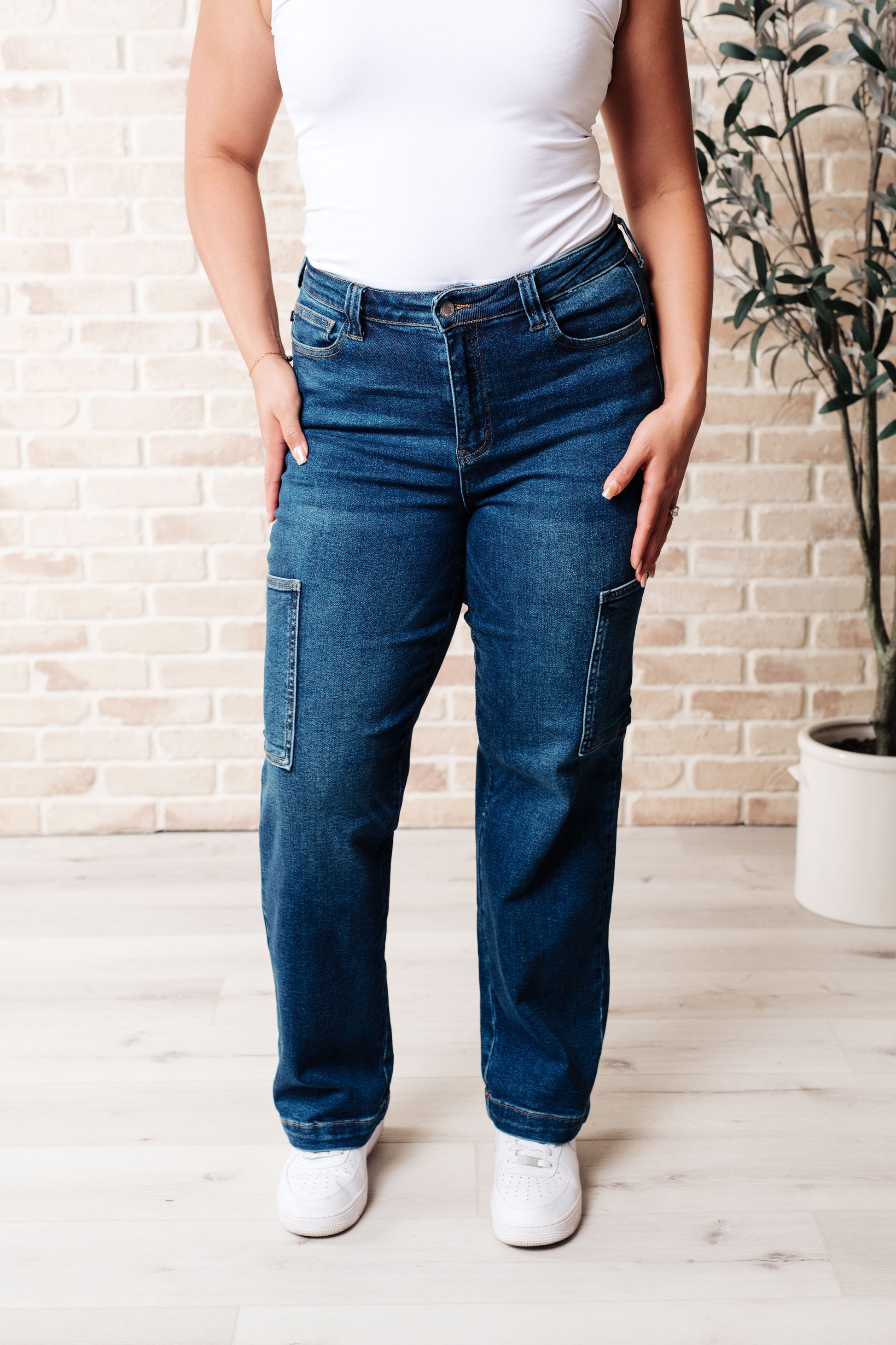 Leila High Rise Cargo Straight Jeans-Womens-Modish Lily, Tecumseh Michigan