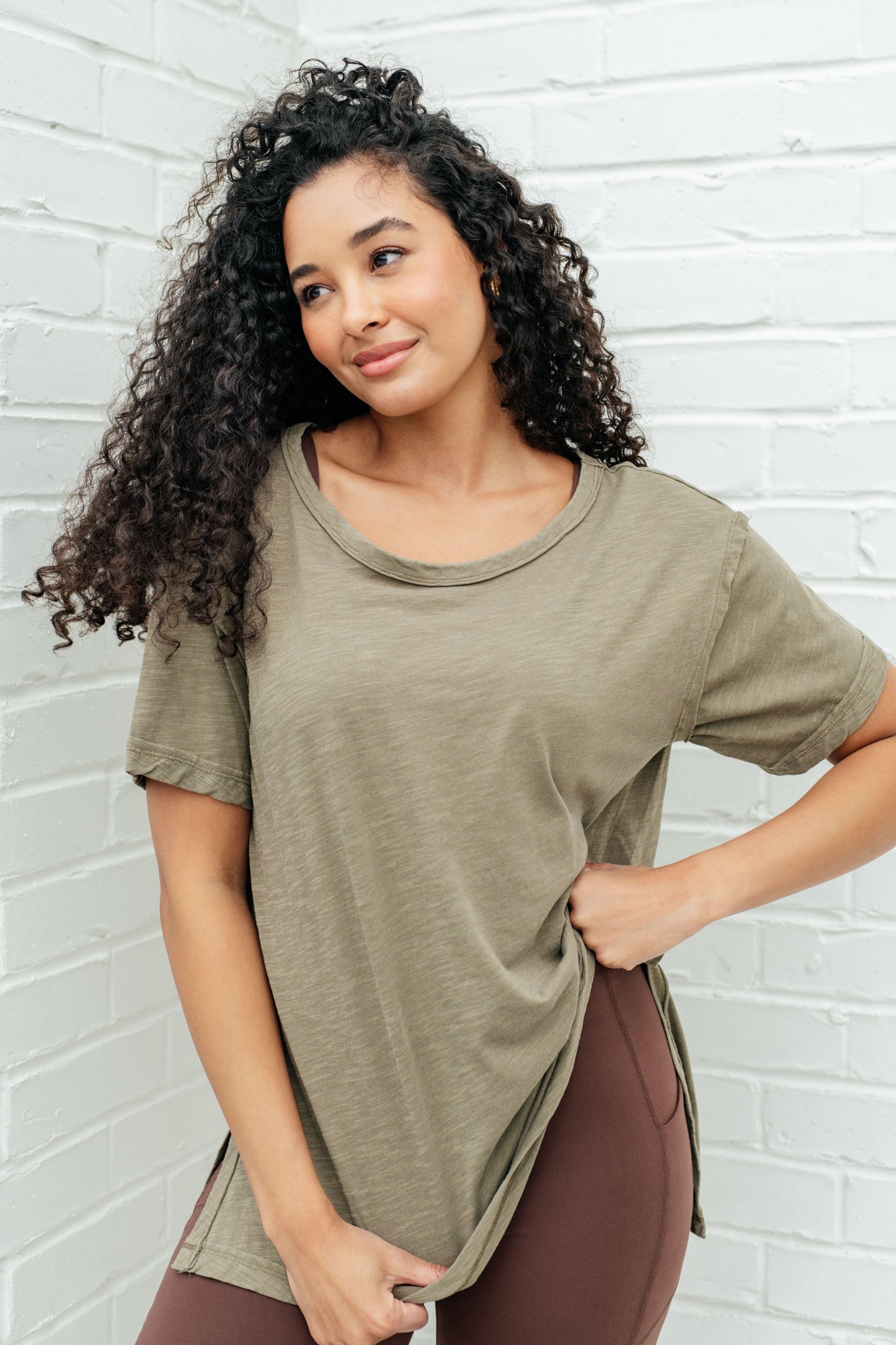 Let Me Live Relaxed Tee in Army-Tops-Modish Lily, Tecumseh Michigan