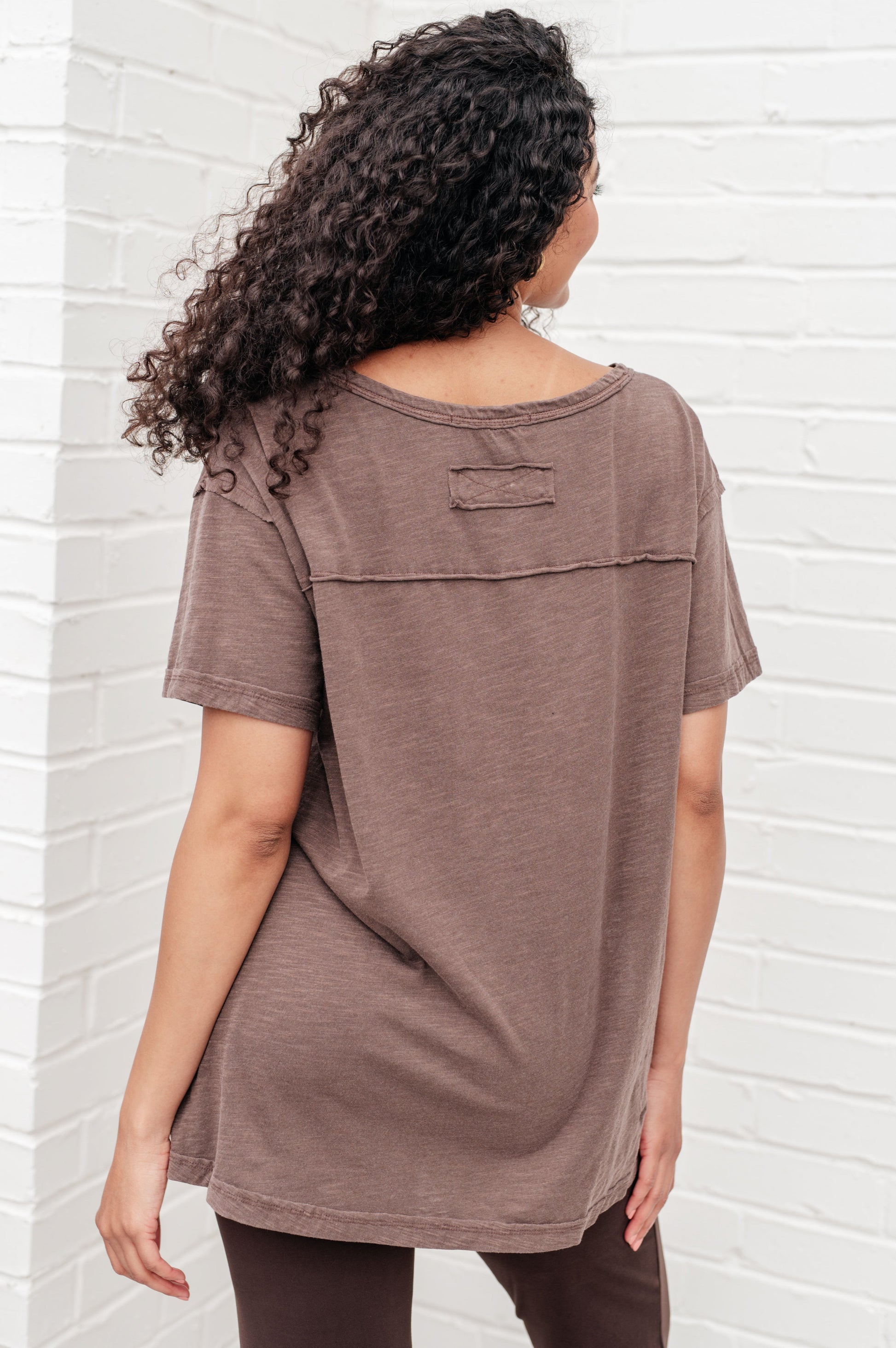 Let Me Live Relaxed Tee in Brown-Tops-Modish Lily, Tecumseh Michigan