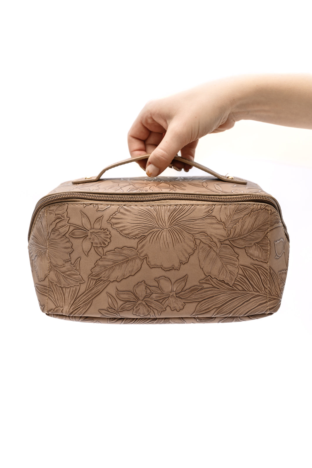 Life In Luxury Large Capacity Cosmetic Bag in Cream-Accessories-Modish Lily, Tecumseh Michigan