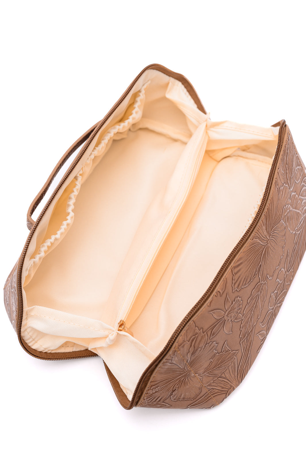 Life In Luxury Large Capacity Cosmetic Bag in Cream-Accessories-Modish Lily, Tecumseh Michigan