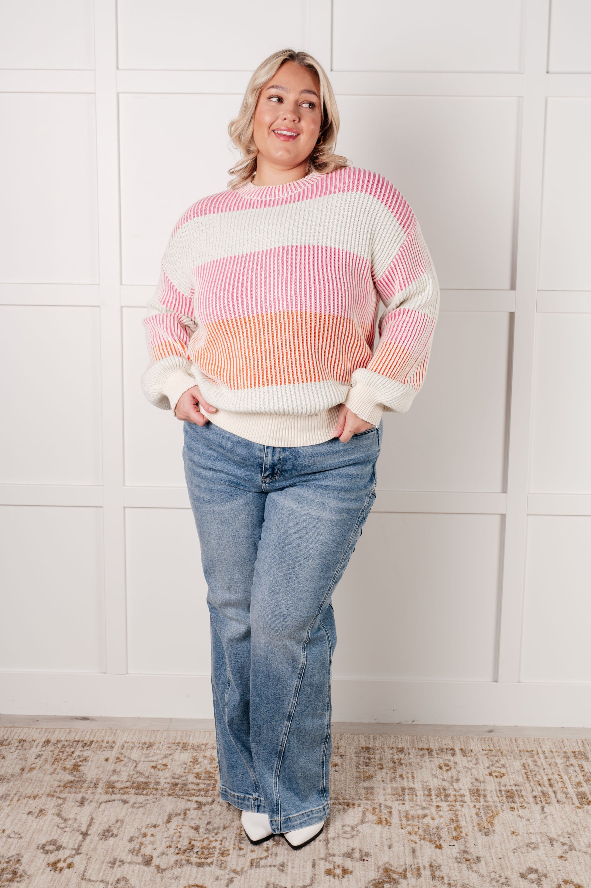 Matchmaker Striped Ribbed Top-Tops-Modish Lily, Tecumseh Michigan