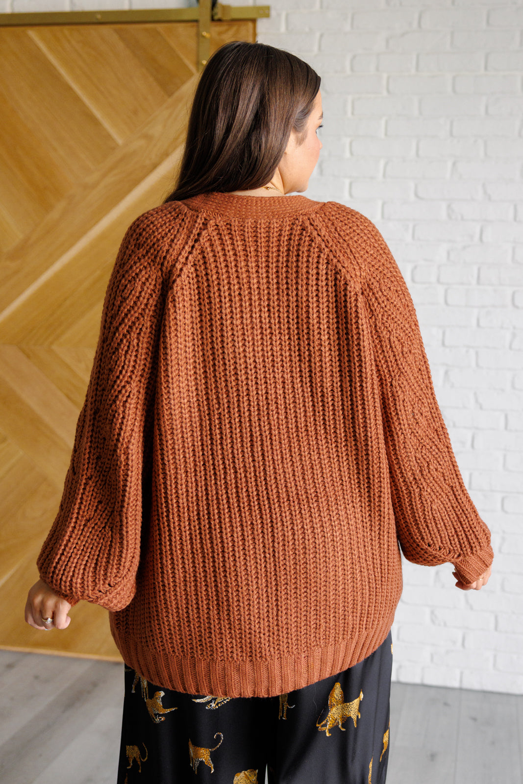 Maybe Monday Cardigan in Chestnut-Layers-Modish Lily, Tecumseh Michigan