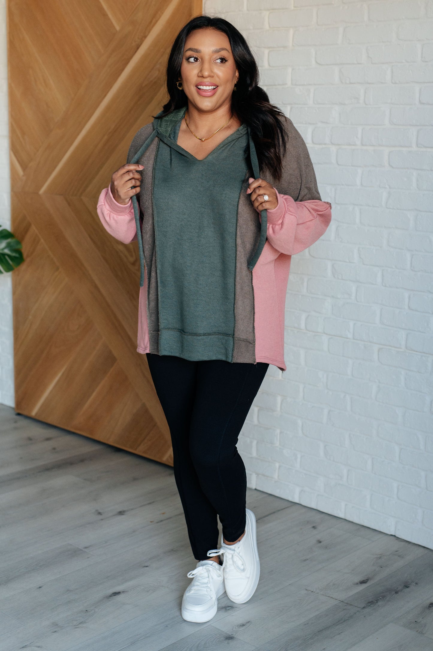 Message Me Back Color Block Hoodie-Tops-Modish Lily, Tecumseh Michigan