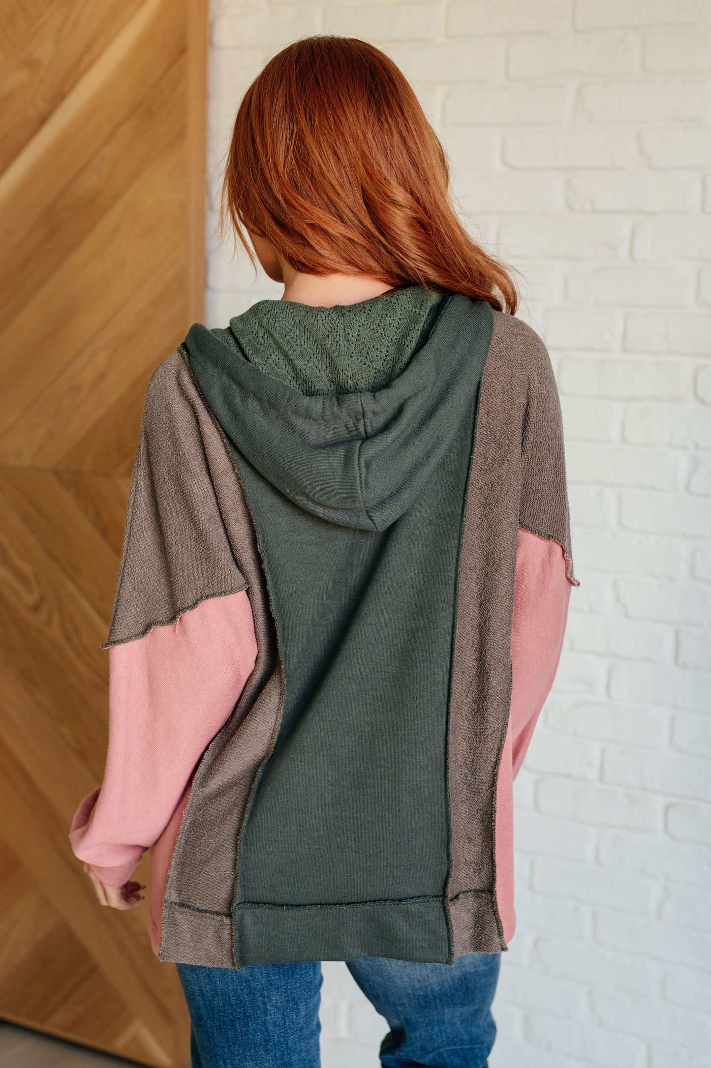 Message Me Back Color Block Hoodie-Tops-Modish Lily, Tecumseh Michigan