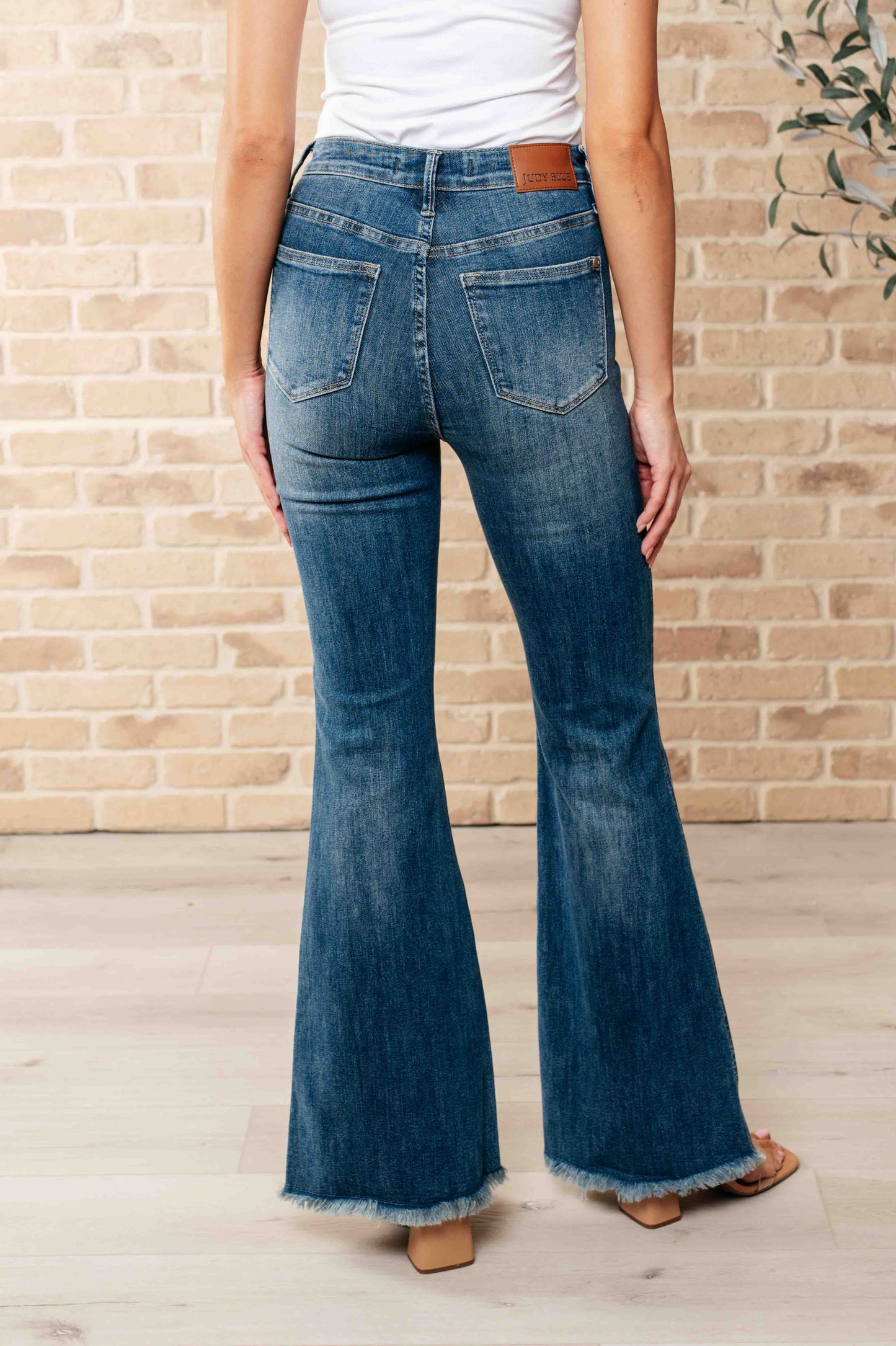 Miley High Waist Control Top Frayed Hem Flare Jeans-Womens-Modish Lily, Tecumseh Michigan