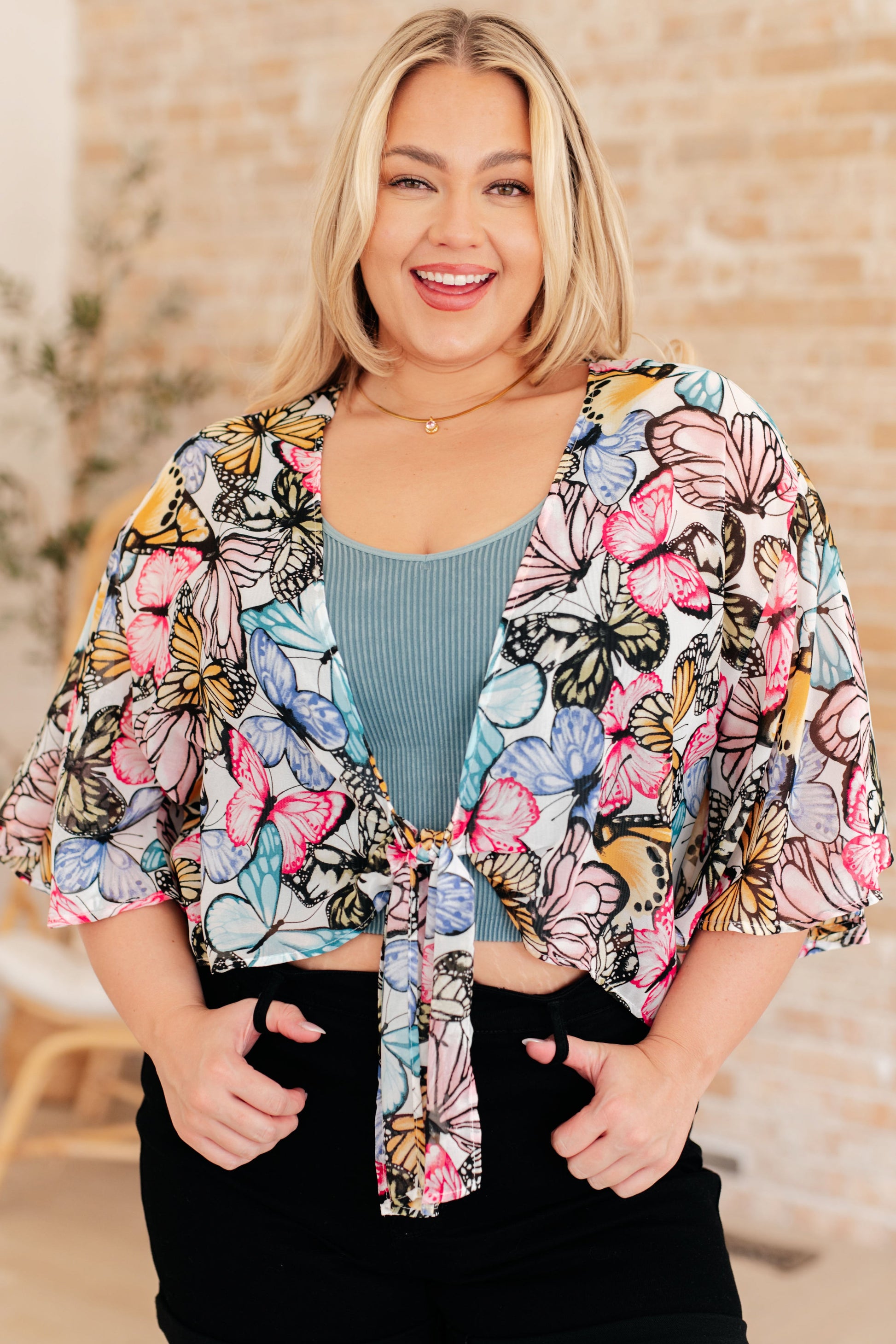 My Darling Valentina Front Tie Blouse-Layers-Modish Lily, Tecumseh Michigan