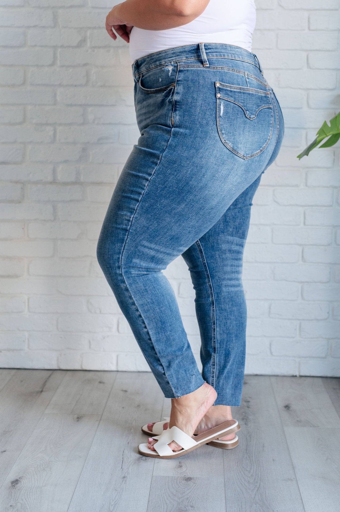 Nicole Tummy Control Skinny Jeans in Vintage Wash-Denim-Modish Lily, Tecumseh Michigan