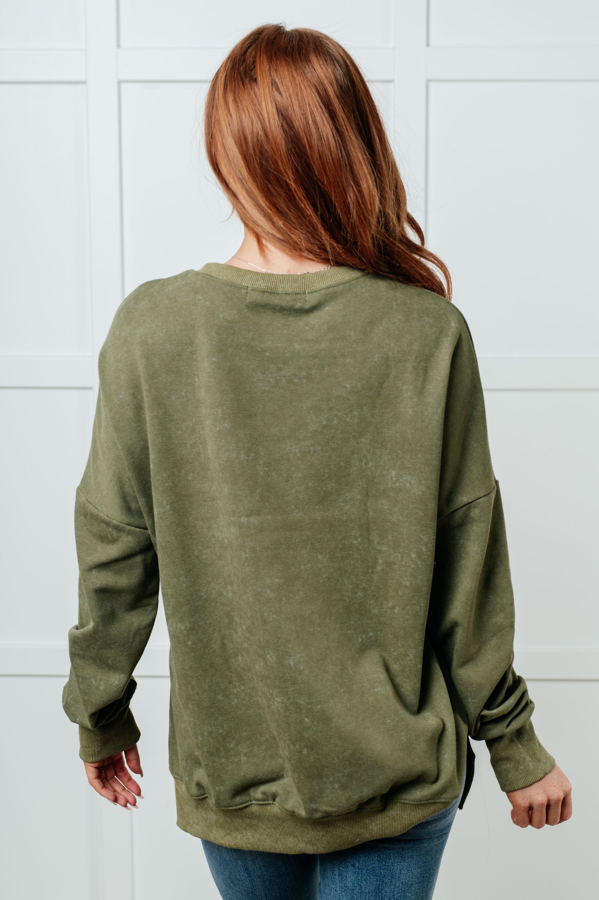 No Plain Jane Oversized Sweatshirt in Green-Tops-Modish Lily, Tecumseh Michigan