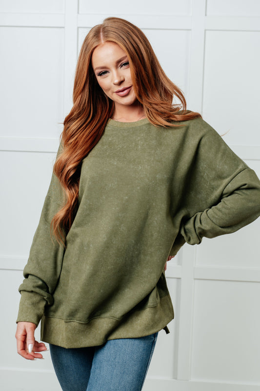 No Plain Jane Oversized Sweatshirt in Green-Tops-Modish Lily, Tecumseh Michigan