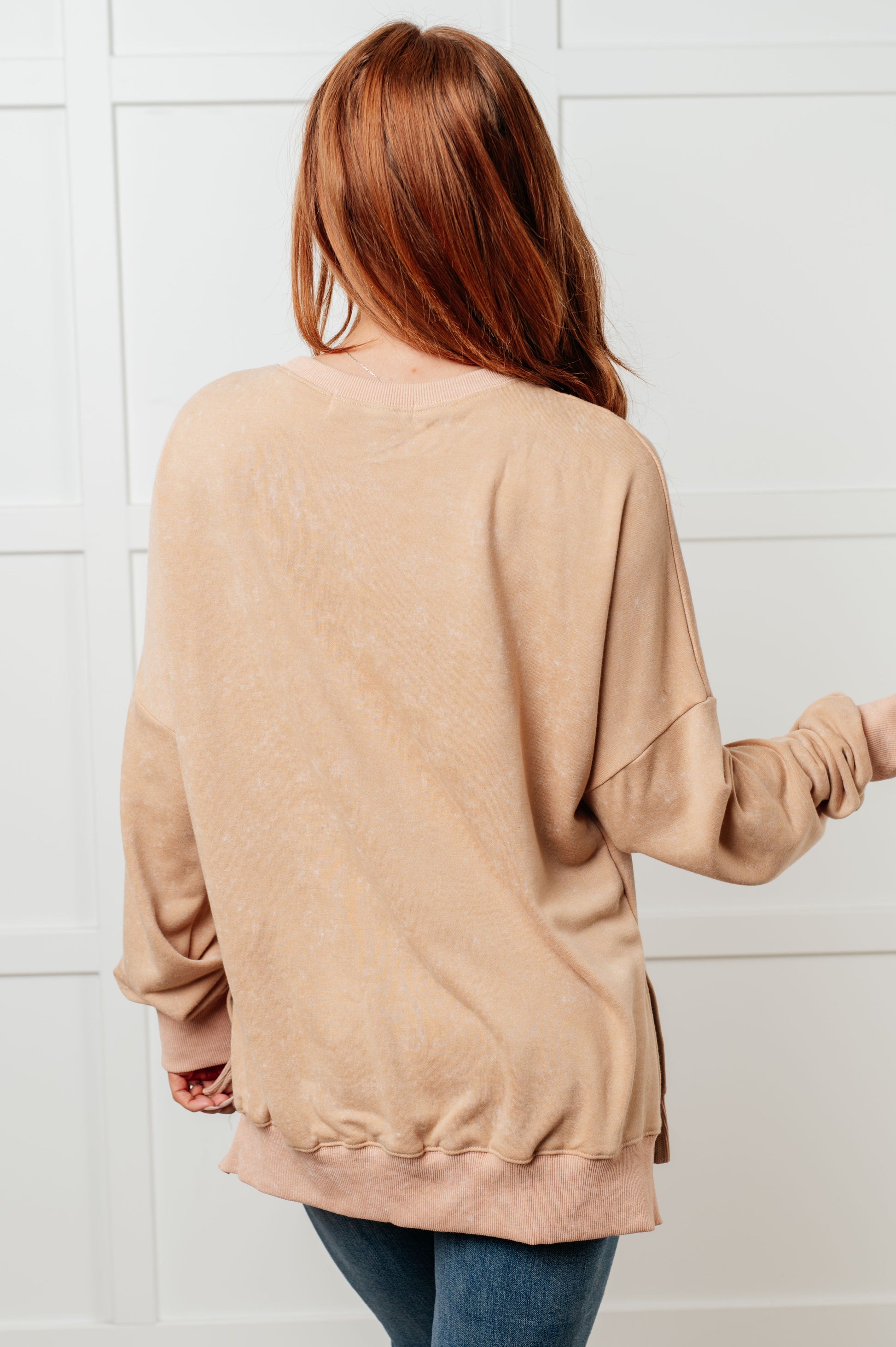 No Plain Jane Oversized Sweatshirt in Khaki-Tops-Modish Lily, Tecumseh Michigan