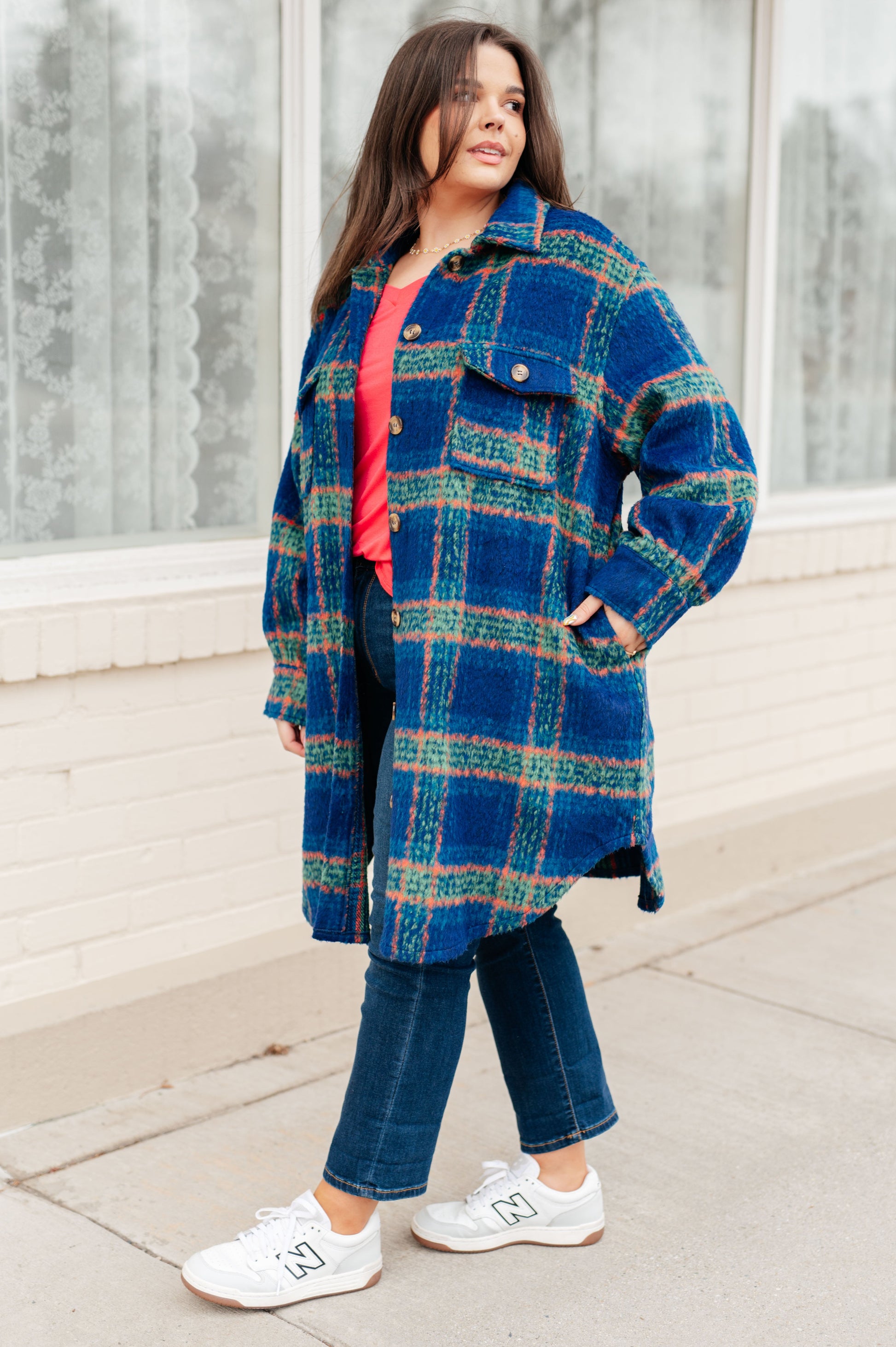 No Tears Plaid Coat-Womens-Modish Lily, Tecumseh Michigan