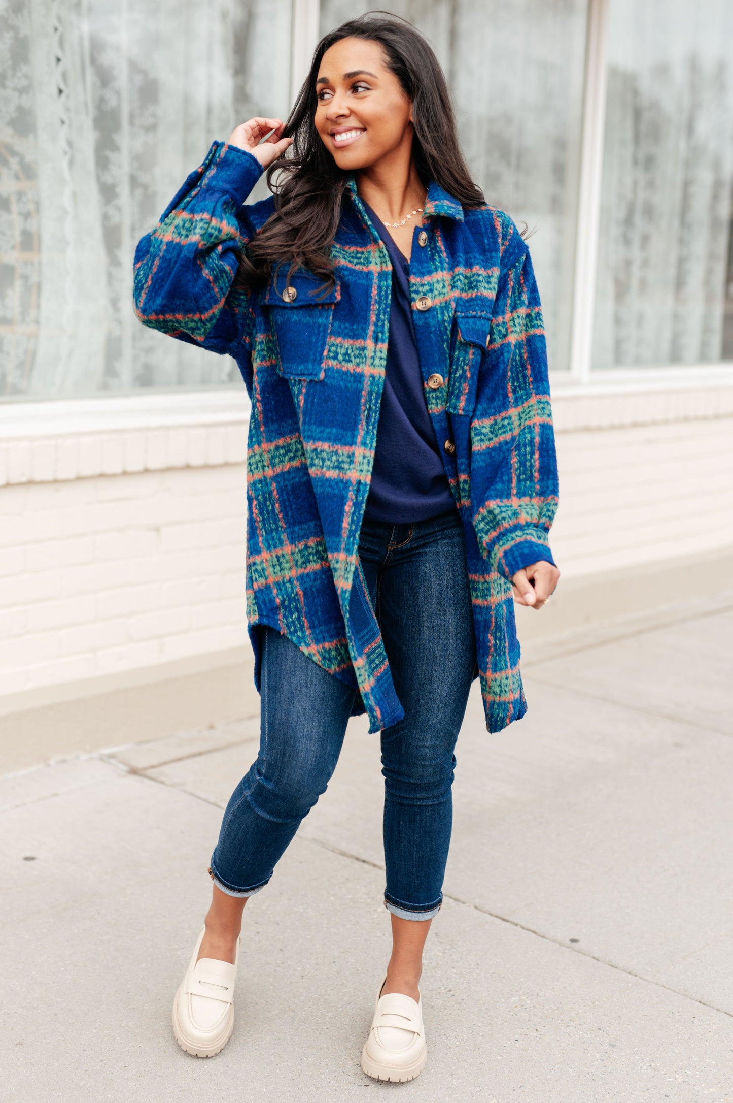 No Tears Plaid Coat-Womens-Modish Lily, Tecumseh Michigan